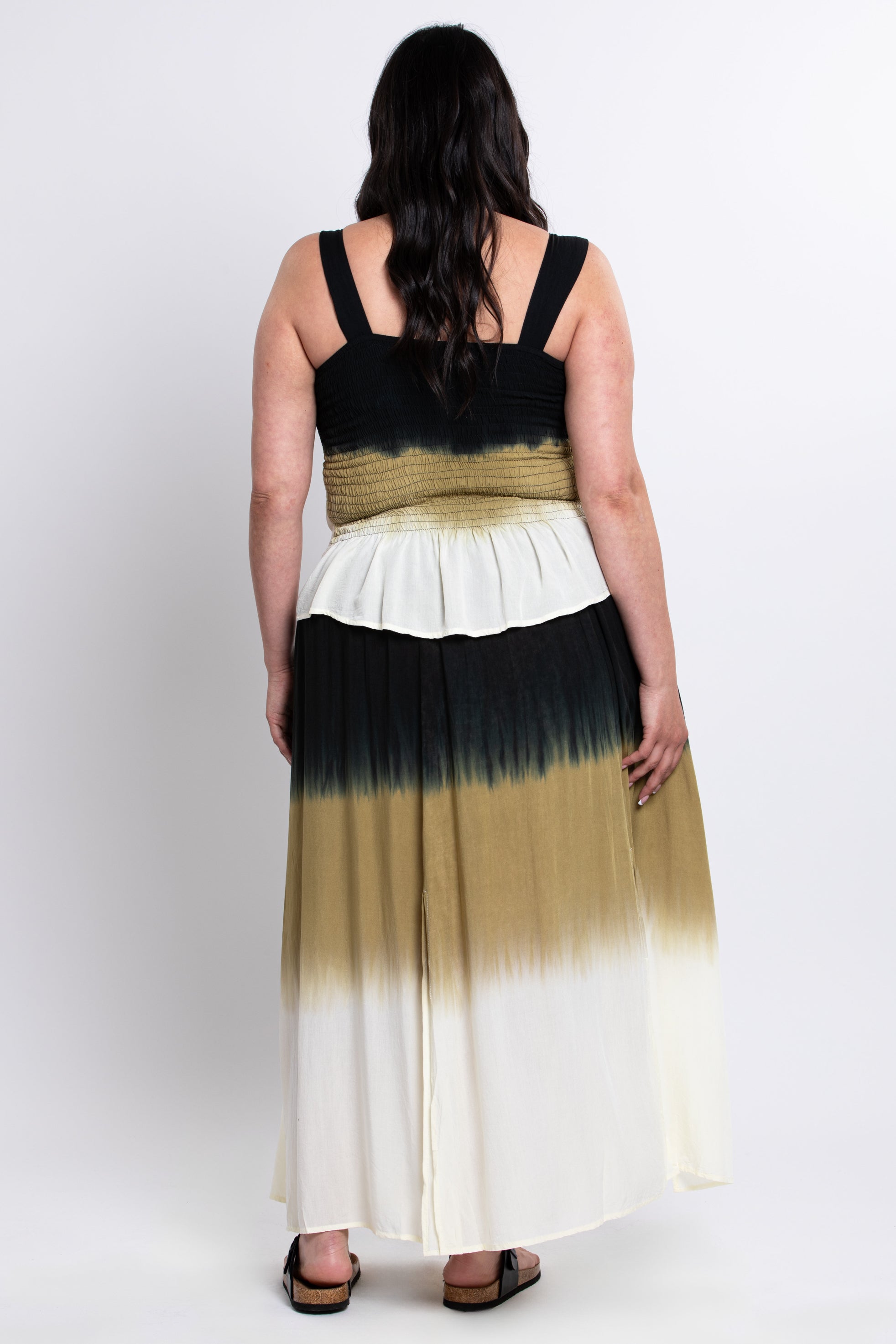 Stylish Black Dip Dye Comfy Skirt for Women - Perfect for Casual Outings, Office Wear & Summer Vacations