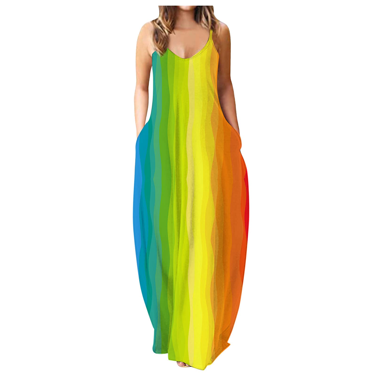 Zieglen Women's Floral Patchwork Long Maxi Dress - Casual Beach Sundress with Swing Skirt | Summer Dresses for Women | Perfect for Beach Vacations, Pool Parties & Outdoor Events