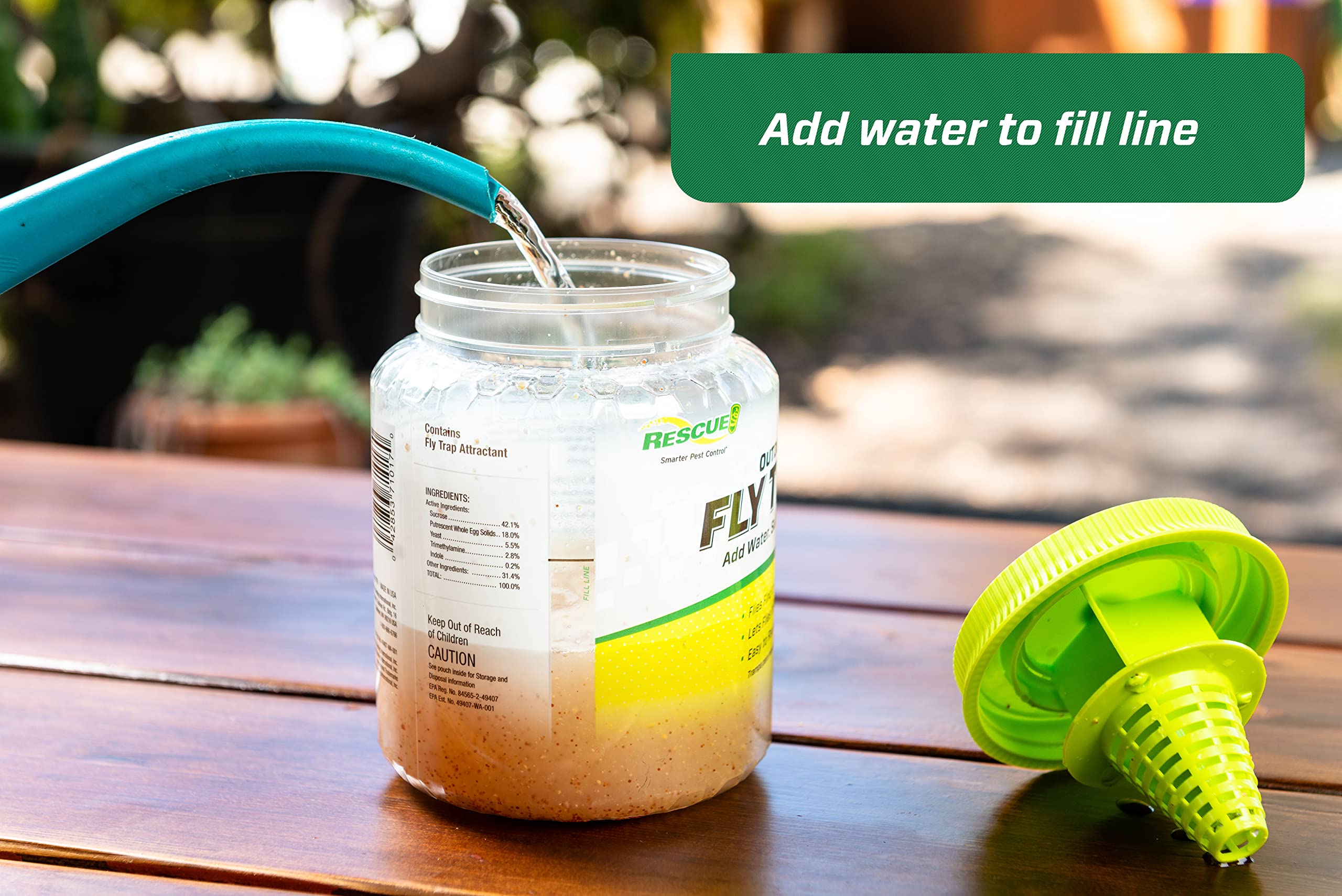 RESCUE! Outdoor Fly Trap - Reusable Hanging Fly Catcher for Backyard, Garden & Patio - Natural Fly Control for Outdoor Spaces