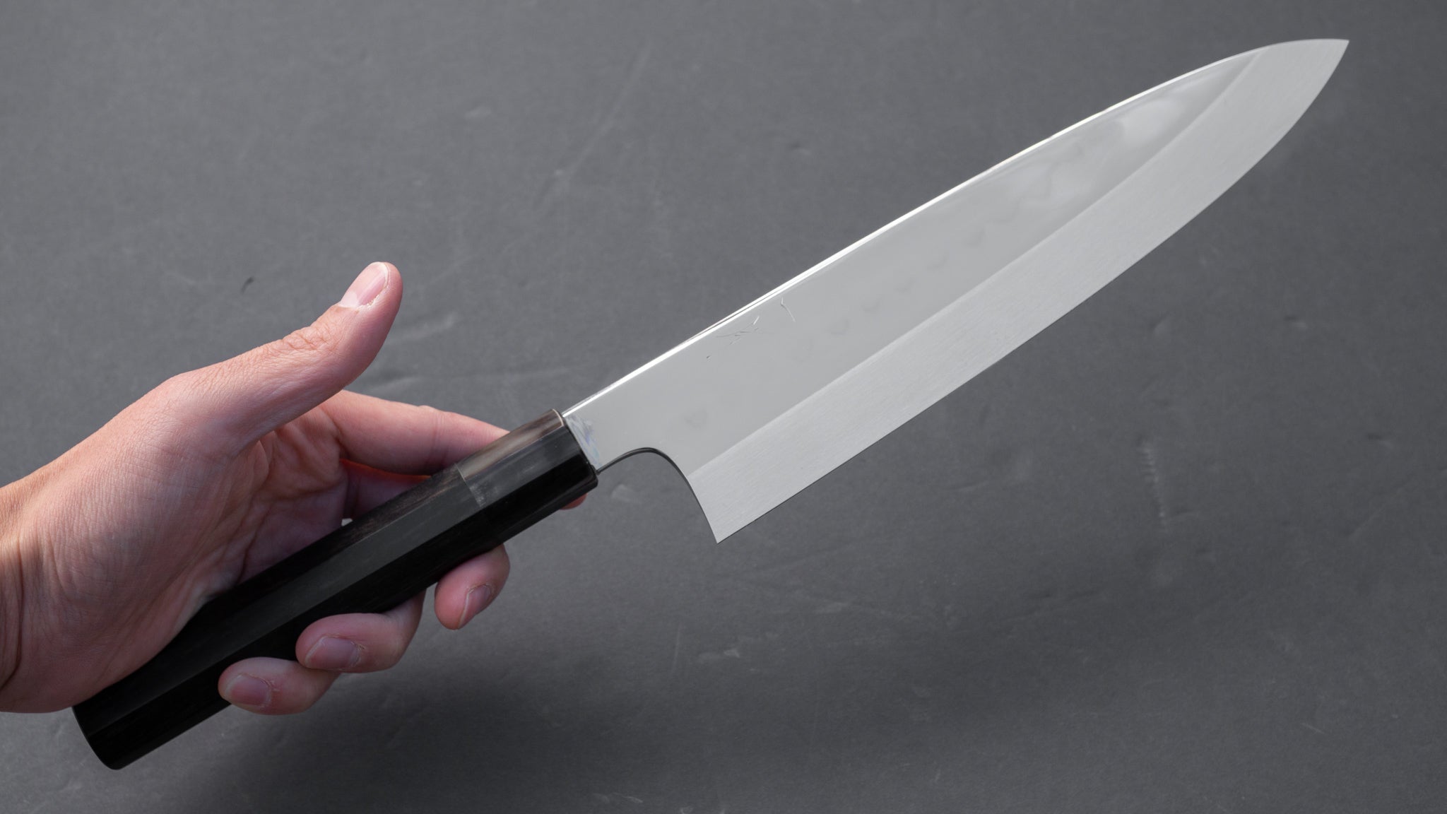Hitohira Togashi Kambei White #1 Mizu Honyaki Gyuto 240mm Japanese Chef Knife with Taihei Ebony Handle & Saya - Premium Kitchen Knife for Professional Chefs, Sushi Masters & Home Cooking Enthusiasts