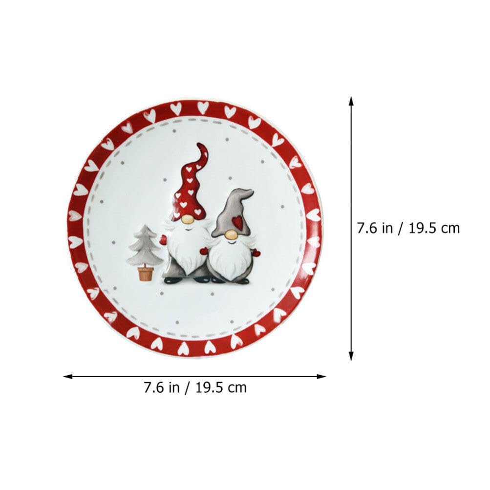 COHEALI Christmas Gnomes Ceramic Plates – Festive Holiday Dinner & Salad Serving Platter, Round Appetizer Plates for Snacks, Pasta, Cheese, Ham & Fruit – Perfect for Xmas Parties, Family Gatherings & Holiday Decor