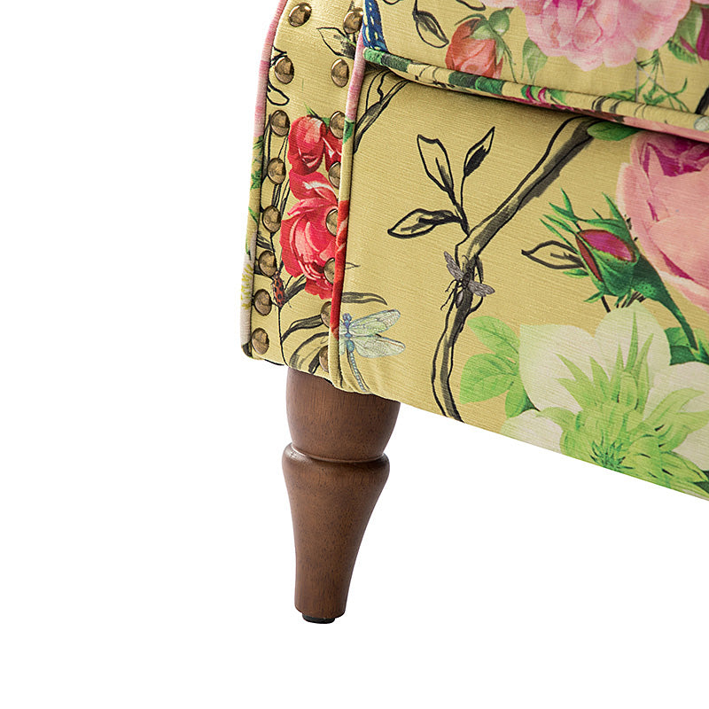 Artemisa Modern Floral Pattern Upholstered Armchair - Comfortable Living Room Accent Chair for Home Office & Lounge Decor