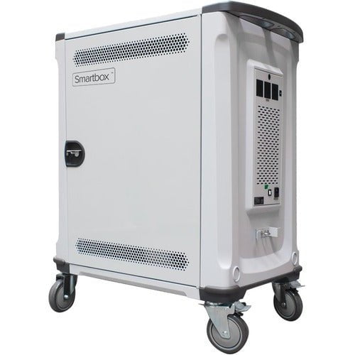 Alogic Smartbox 32 Bay Charging Cart for Laptops, Chromebooks & Tablets - 2 Shelf Mobile Storage with Lockable Wheels (127mm Casters) - Steel & Plastic Construction (28.1