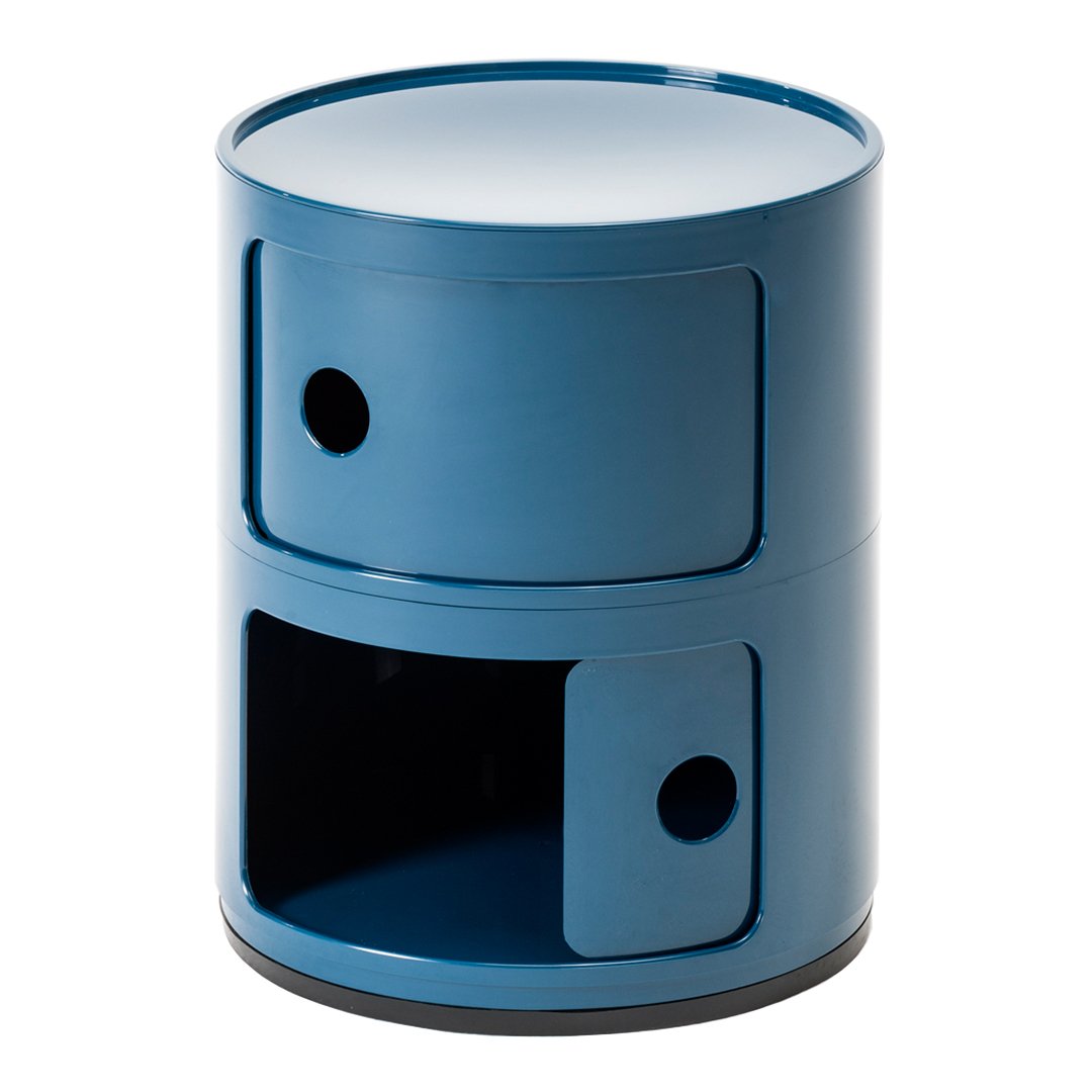 Componibili Round 2-Door Storage Tower - Modern Modular Cabinet for Bedroom, Living Room & Office Organization