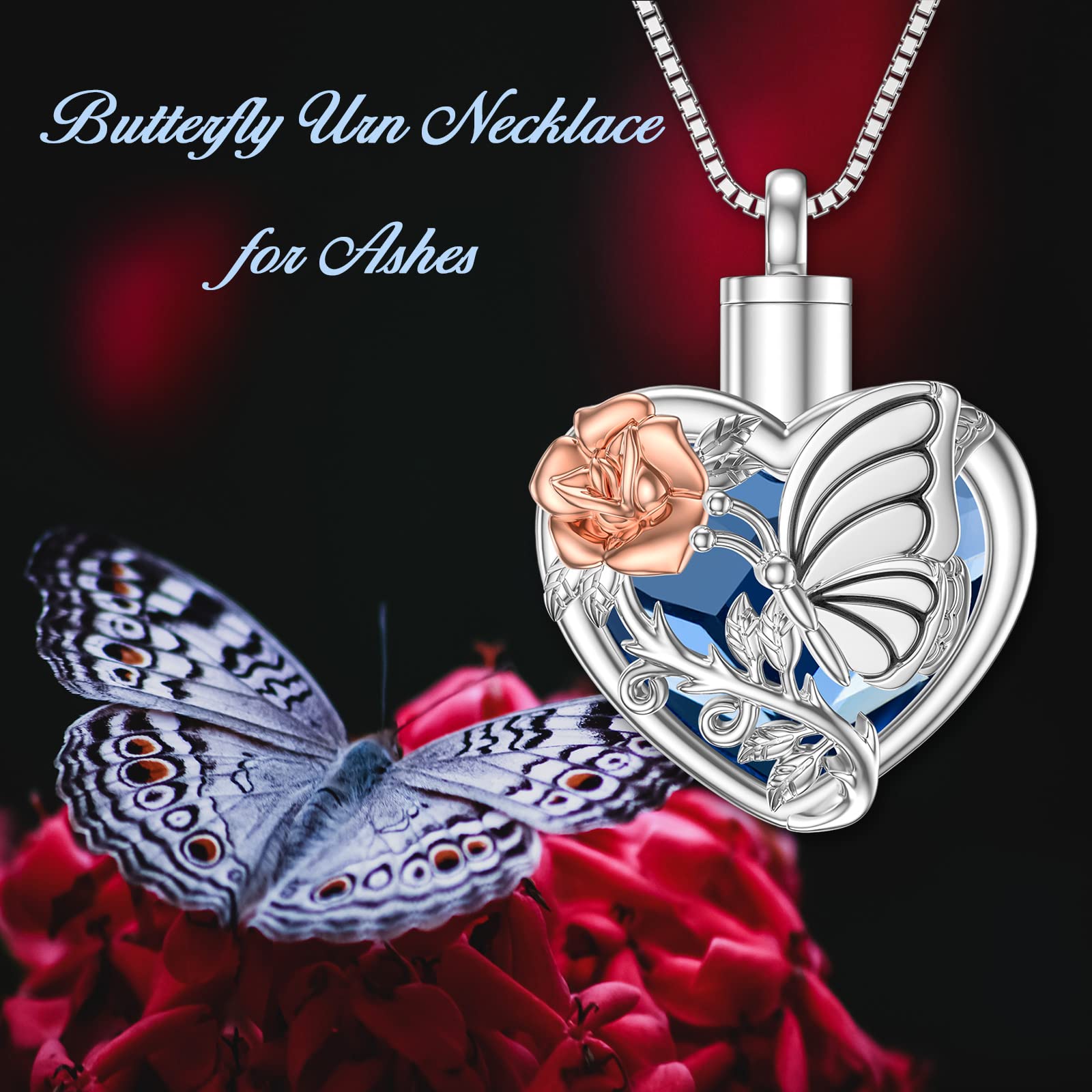 Sterling Silver Hummingbird Cremation Jewelry with Crystal - Memorial Urn Necklace for Ashes, Keepsake Pendant with Funnel Filler - Thoughtful Sympathy Gift for Women & Girls - Perfect for Memorial Services, Remembrance Days & Keeping Loved Ones Close