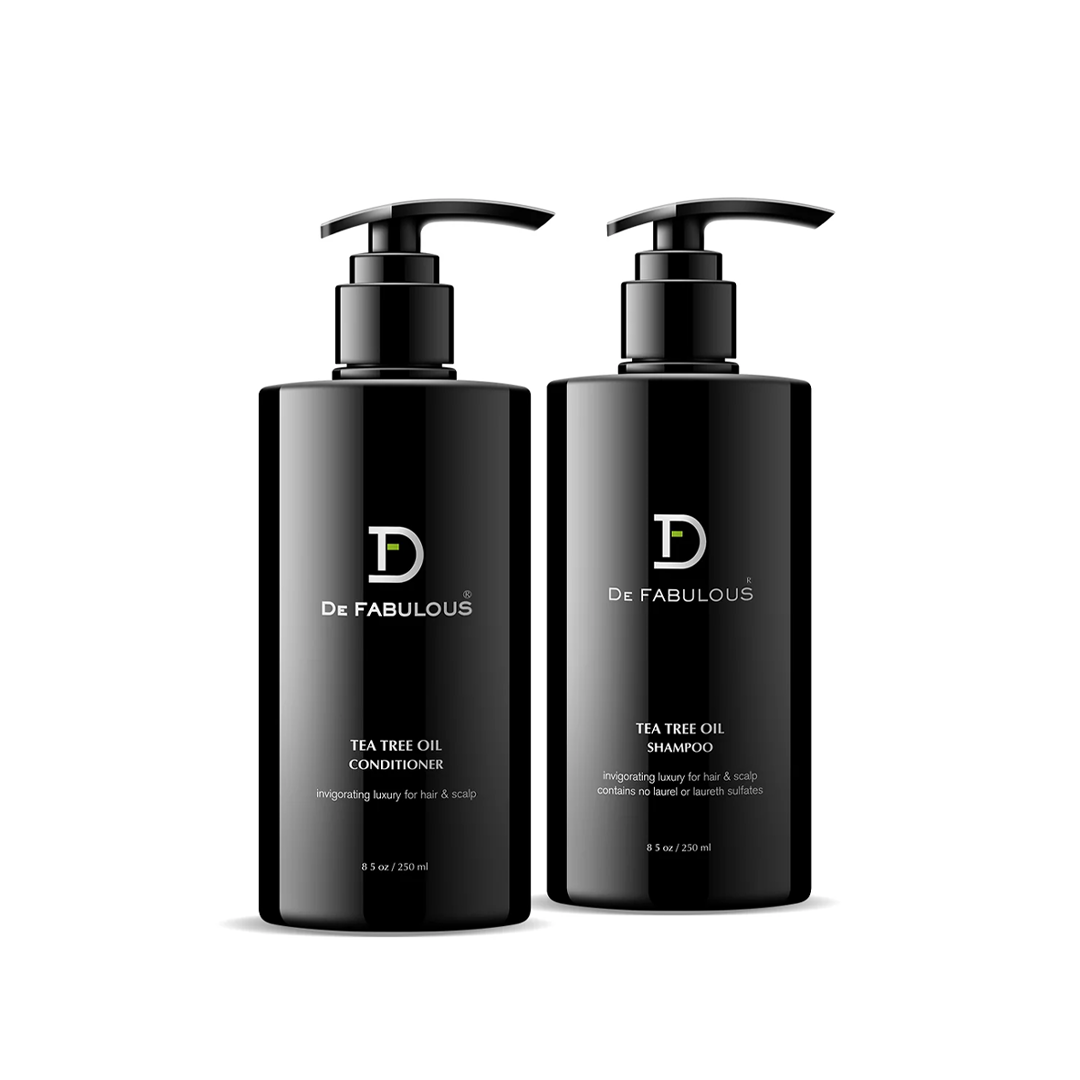 DE FABULOUS | Tea Tree Oil Shampoo & Conditioner Set for Scalp Care - Soothes Itchy Scalp & Controls Dandruff - Perfect for Daily Hair Wash & Scalp Refreshment