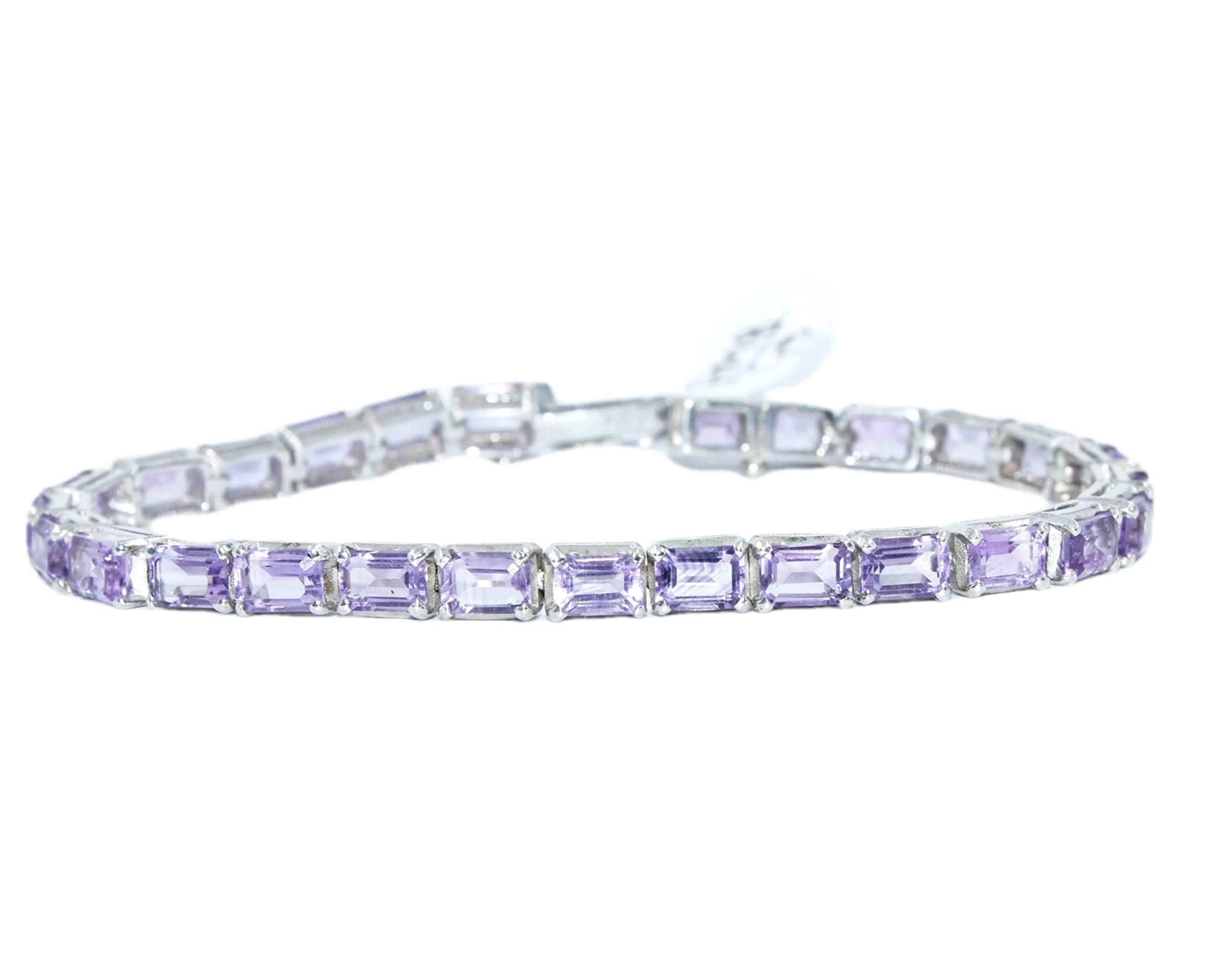 925 Sterling Silver Bracelet for Women & Girls - Elegant Amethyst Charm Bangle (6x4mm, 7 Inches) | Perfect for Gifts, Parties, and Everyday Wear