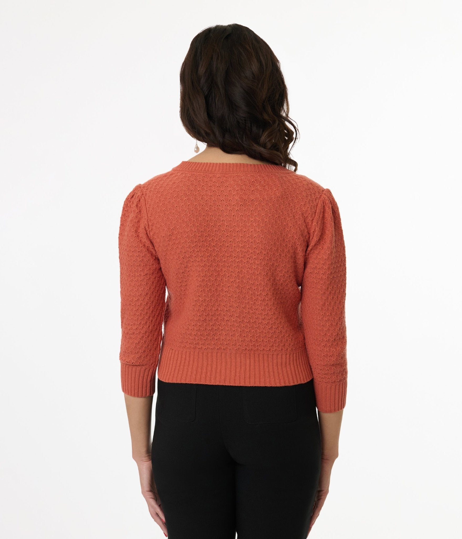 Mischief Made Dusty Orange Cropped Cardigan for Women | Western Style Fall Fashion | Perfect for Layering, Casual Outfits & Boho Chic Looks