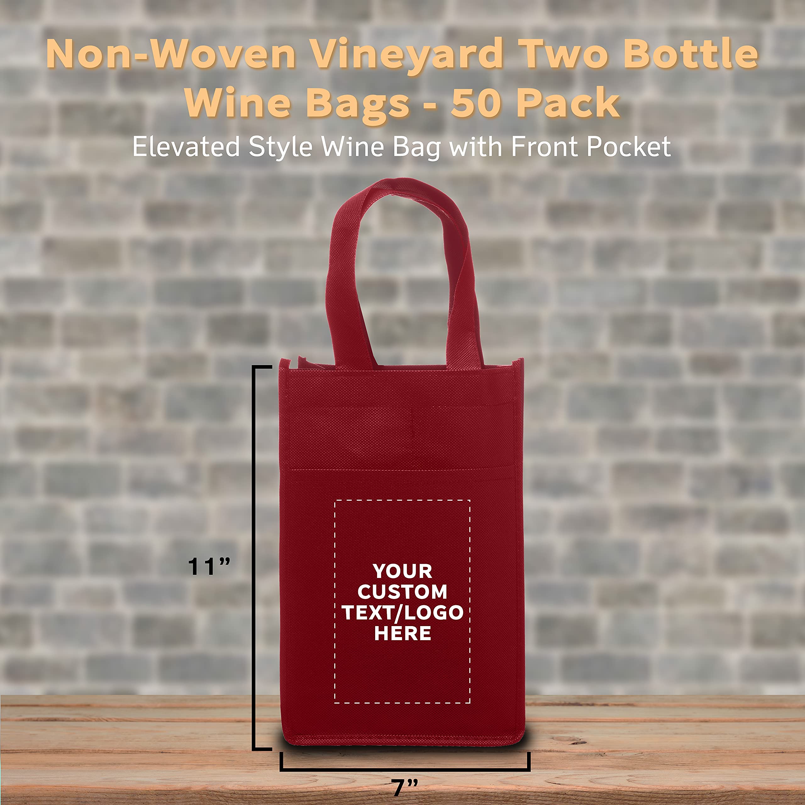 Premium Non-Woven Vineyard Wine Gift Bags - Set of 2 Reusable Bottle Carriers for Wine Lovers | Perfect for Weddings, Parties & Holiday Gifting