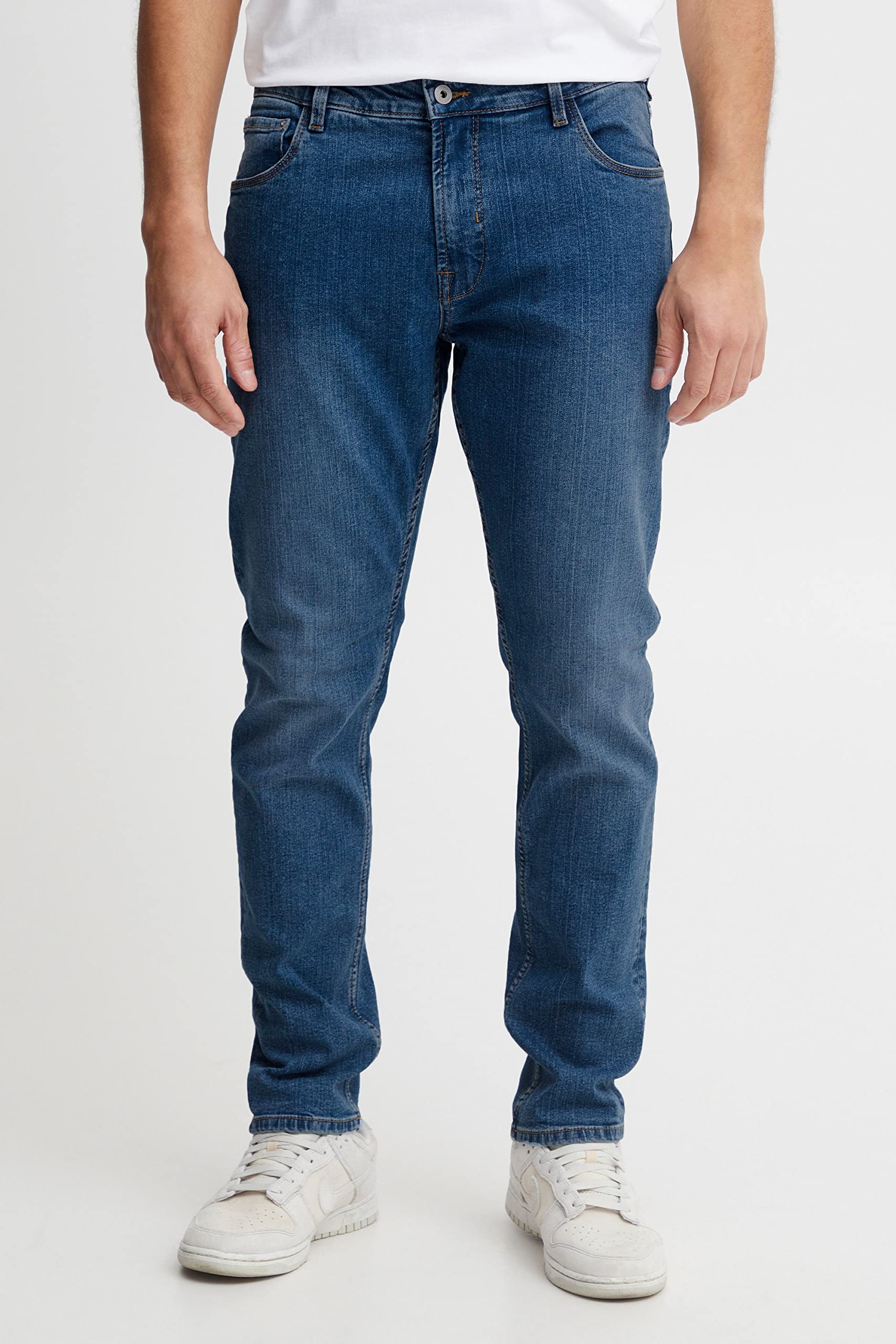 Men's Denim Jeans - Solid SDDunley Joy 2180079-ME Mid Blue Wash, 36W x 34L | Comfortable Straight Fit for Casual Wear & Everyday Style