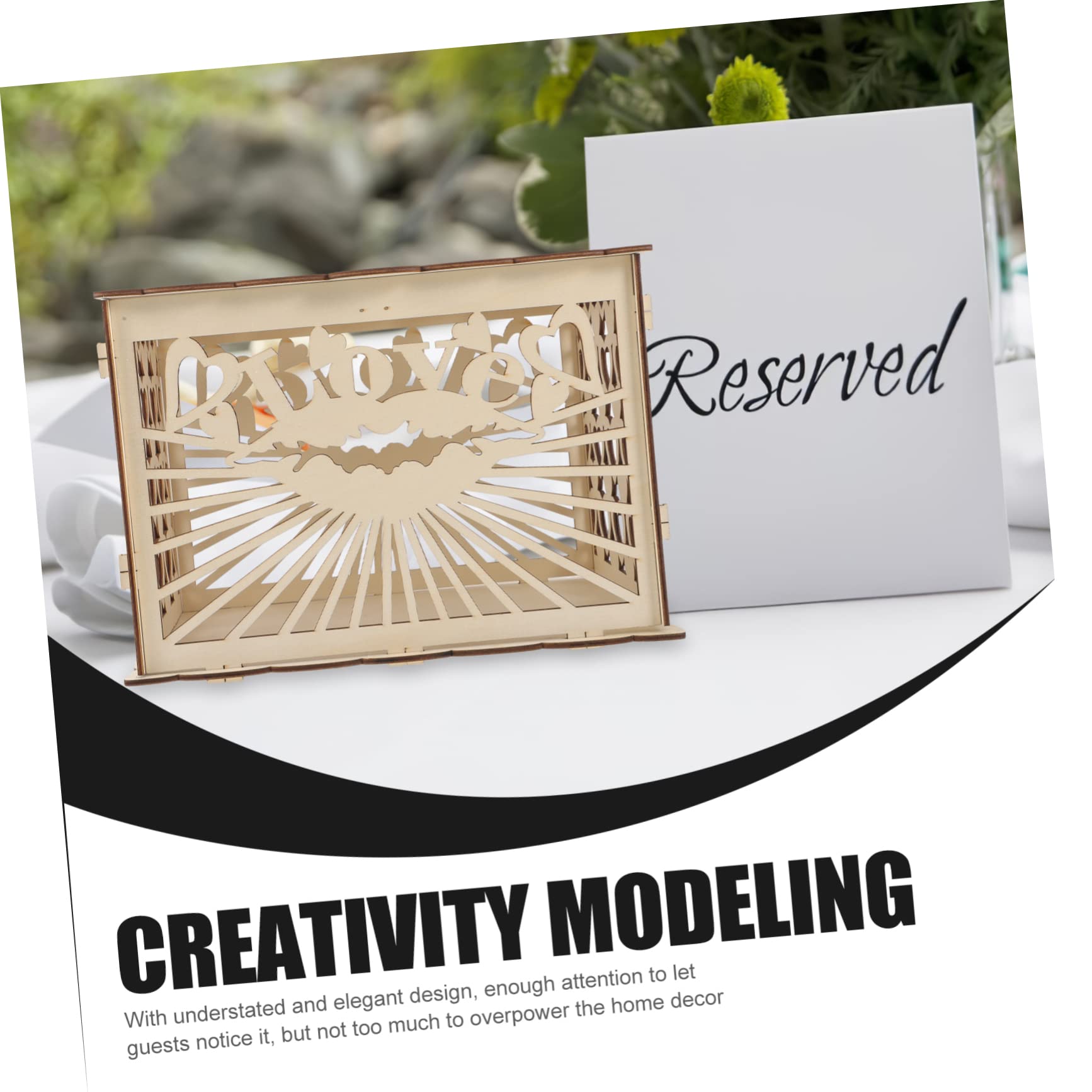 Handmade Wooden Wedding Card Box - Decorative Carving with Large Storage Space for Cards, Envelopes & Money Gifts | Perfect for Wedding Receptions, Bridal Showers & Anniversary Celebrations