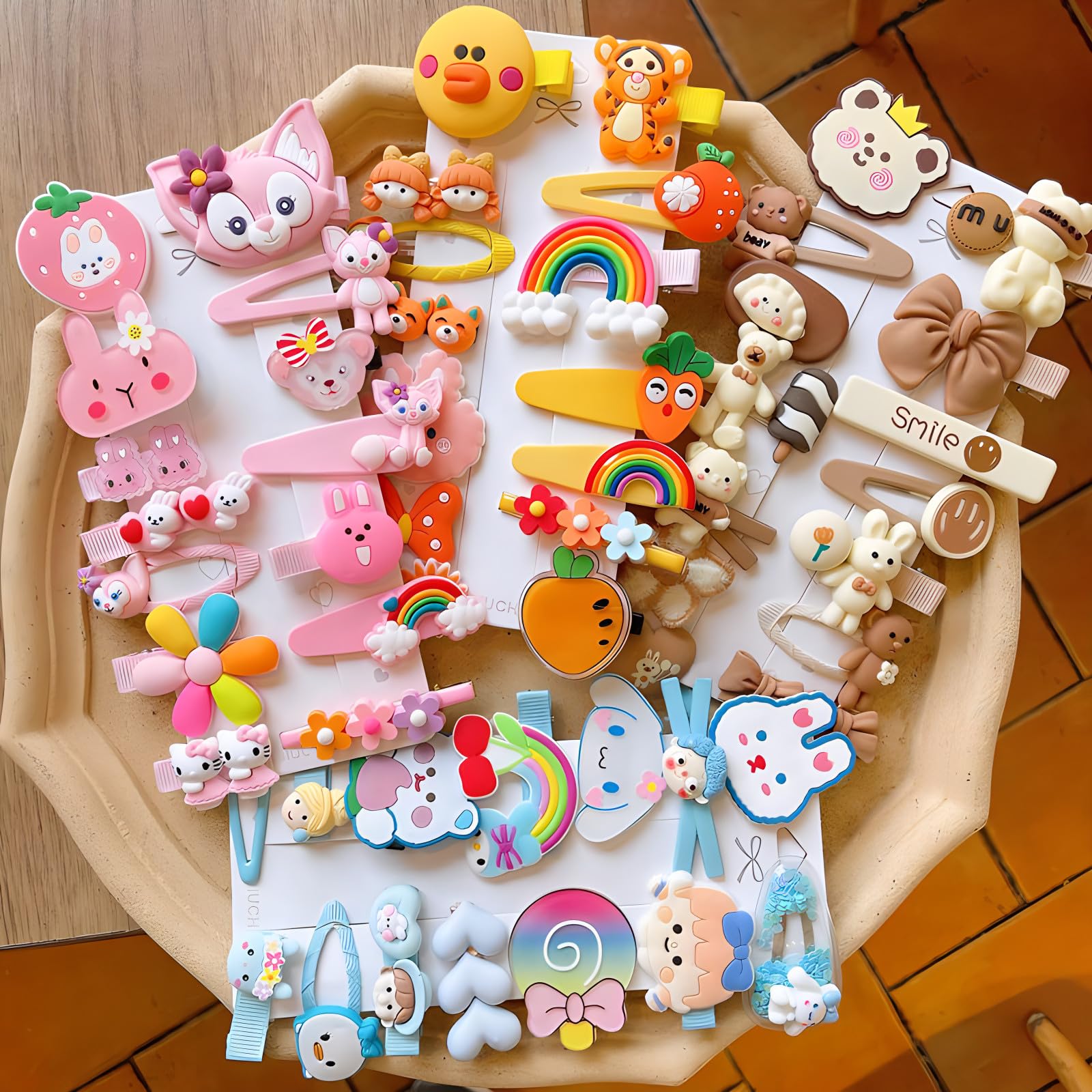62PCS Girls' Hair Accessories Set - Toddler Barrettes, Flower Hair Clips, Rainbow & Candy Fruit Hair Pins for Baby & Little Girls - Perfect for Birthday Parties, School, Holidays & Daily Styling