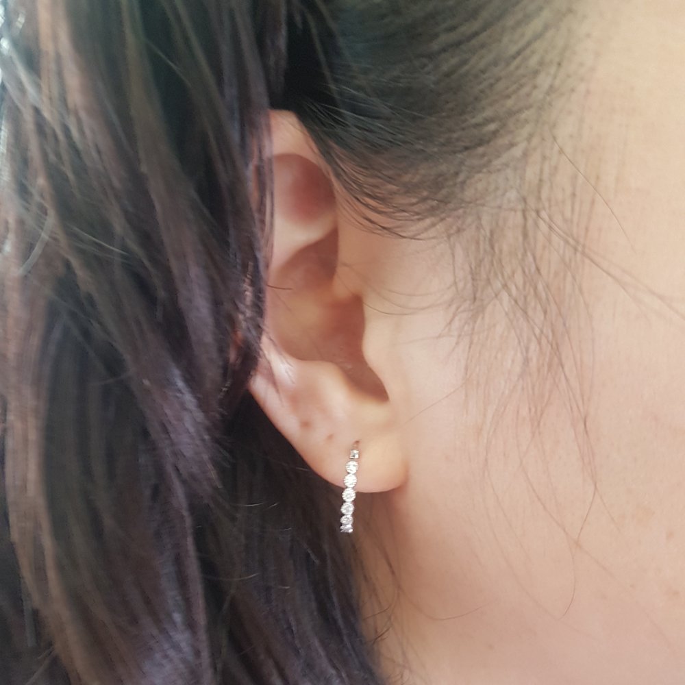 Dazzlingrock 10K White Gold Hoop Earrings 0.25 Cttw - Dainty & Elegant Jewelry for Women - Perfect for Everyday Wear, Office & Special Occasions