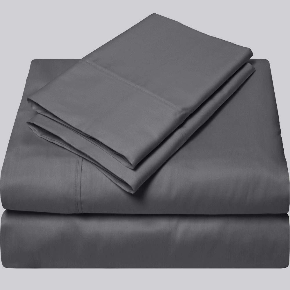 5-Piece Split King Sheet Set - 100% Cotton Luxury Bedding for Adjustable Beds | Soft & Breathable Fitted Sheet with Split Head Design (Grey) - Perfect for Master Bedrooms, Guest Rooms & Sleep Comfort