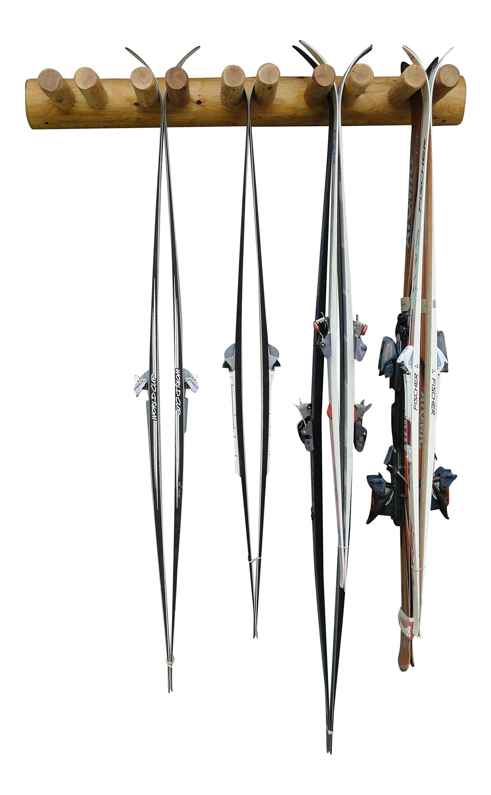 10-Slot Wall Mounted Ski Rack - Heavy Duty Ski Storage Organizer for Garage & Home - Vertical Ski Holders for Indoor Use - Perfect for Organizing Skis, Snowboards & Poles in Winter Sports Season