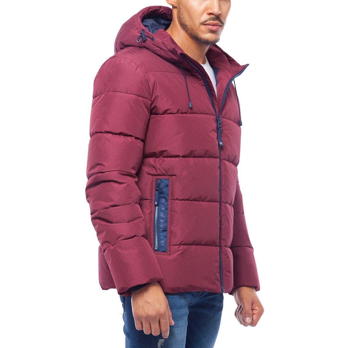 Rokka&Rolla Men's Heavy Duty Winter Puffer Jacket - Thermal Insulated Bubble Coat with Heat Reflective Lining for Extreme Cold Weather - Perfect for Snowboarding, Skiing & Outdoor Adventures