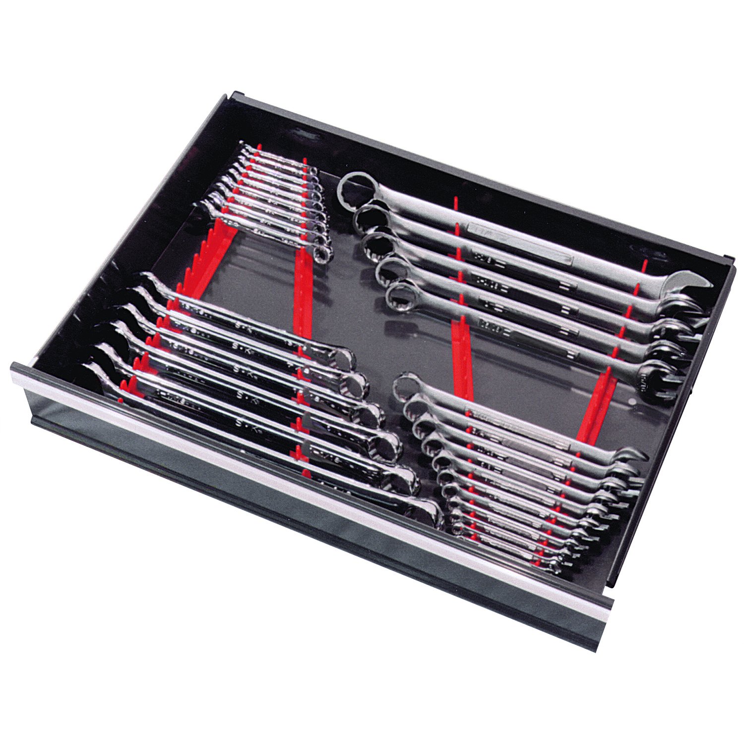 ERNST Wrench Rail Set - 40-Piece Tool Organizer with Magnetic Holder | Perfect for Garage, Workshop & Mechanic Tool Storage (Black)