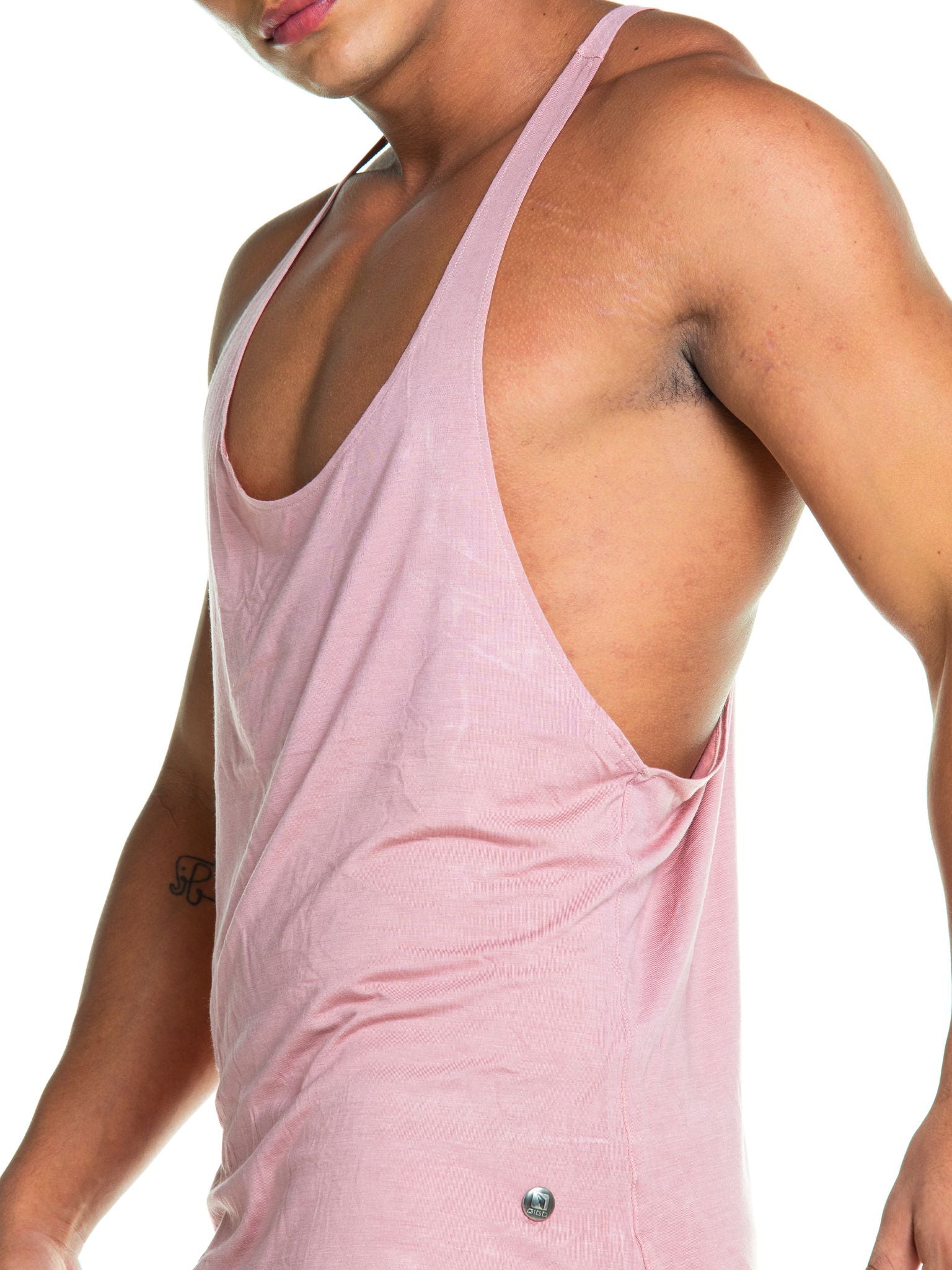 Gigo Forever Stringer Tank Top for Women - Soft Pink Ribbed Crop Cami - Gym, Yoga, Beach & Casual Wear