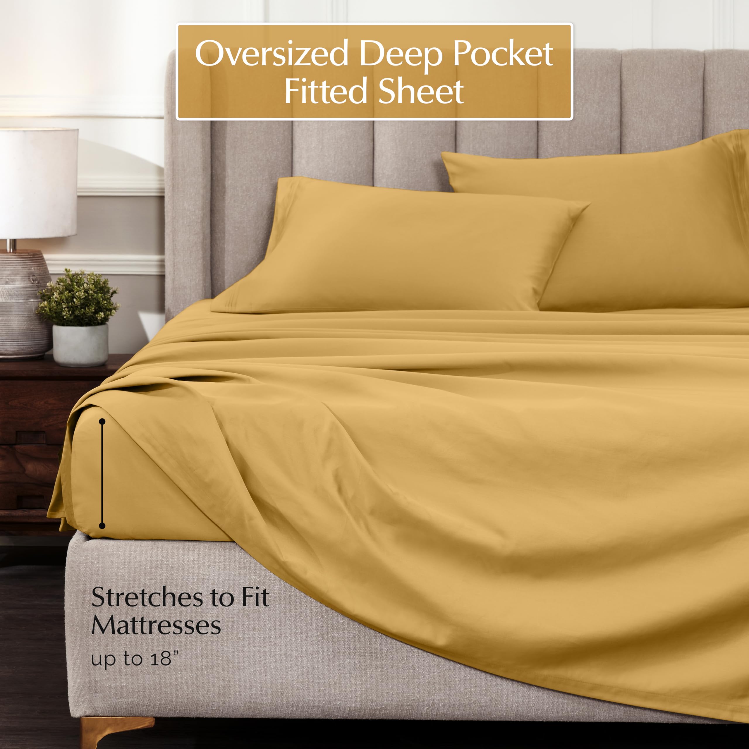 Premium 1000-Thread Count Egyptian Cotton Sheet Set - California King Size with 18