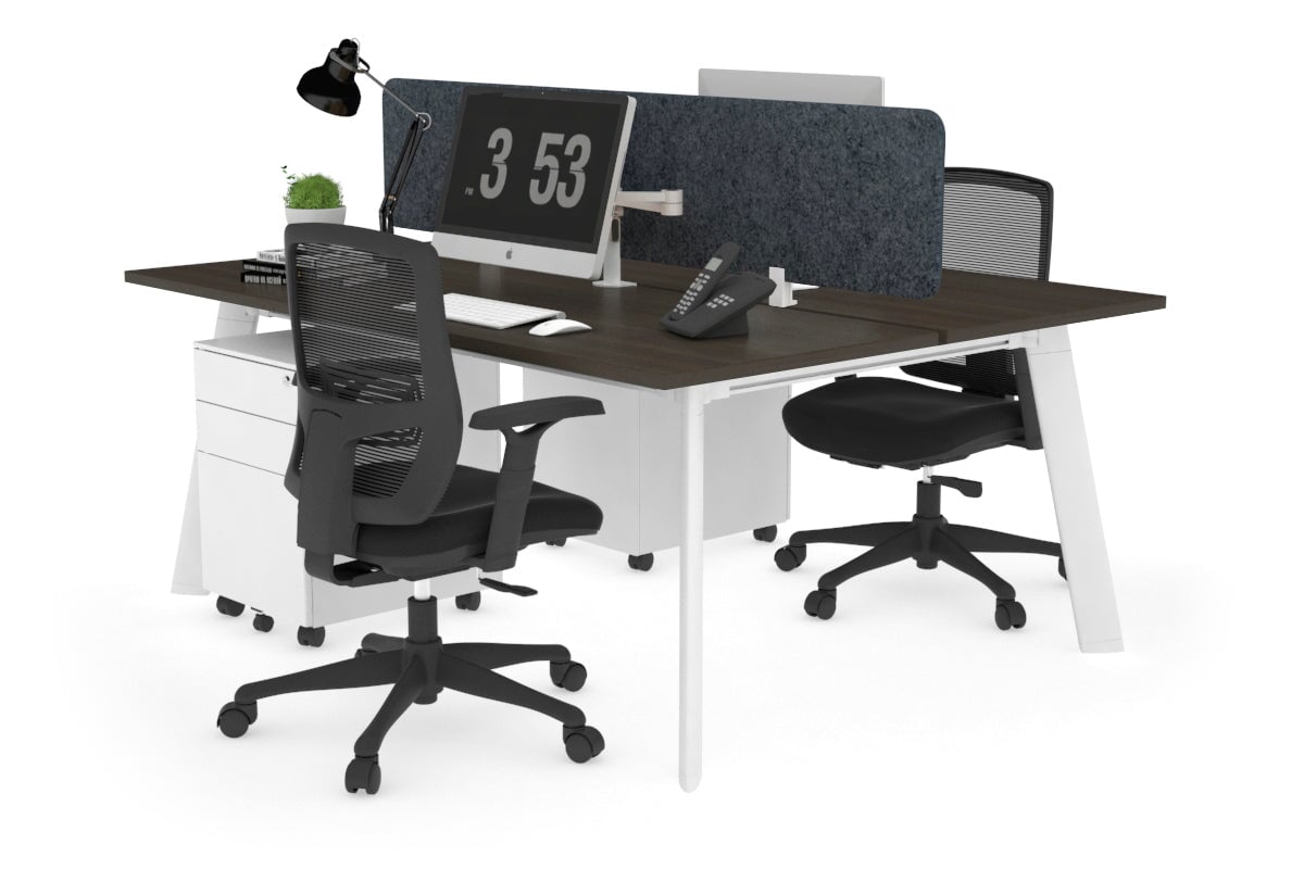 2-Person Workstation with White Frame - 1200L x 700W Dimensions - Perfect for Office, Home Office, and Collaborative Workspaces