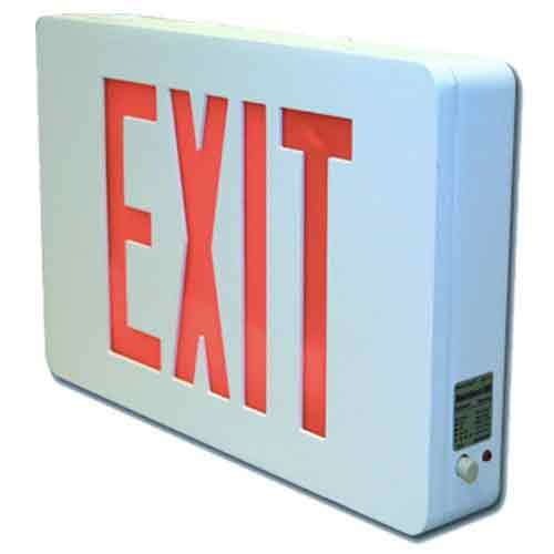 Sure-Lites CX71WHSD LED Exit Sign - White Face & Housing, Single Face, Red/Green Letters, Self-Powered with Diagnostics - Ideal for Commercial Buildings, Warehouses & Emergency Exits