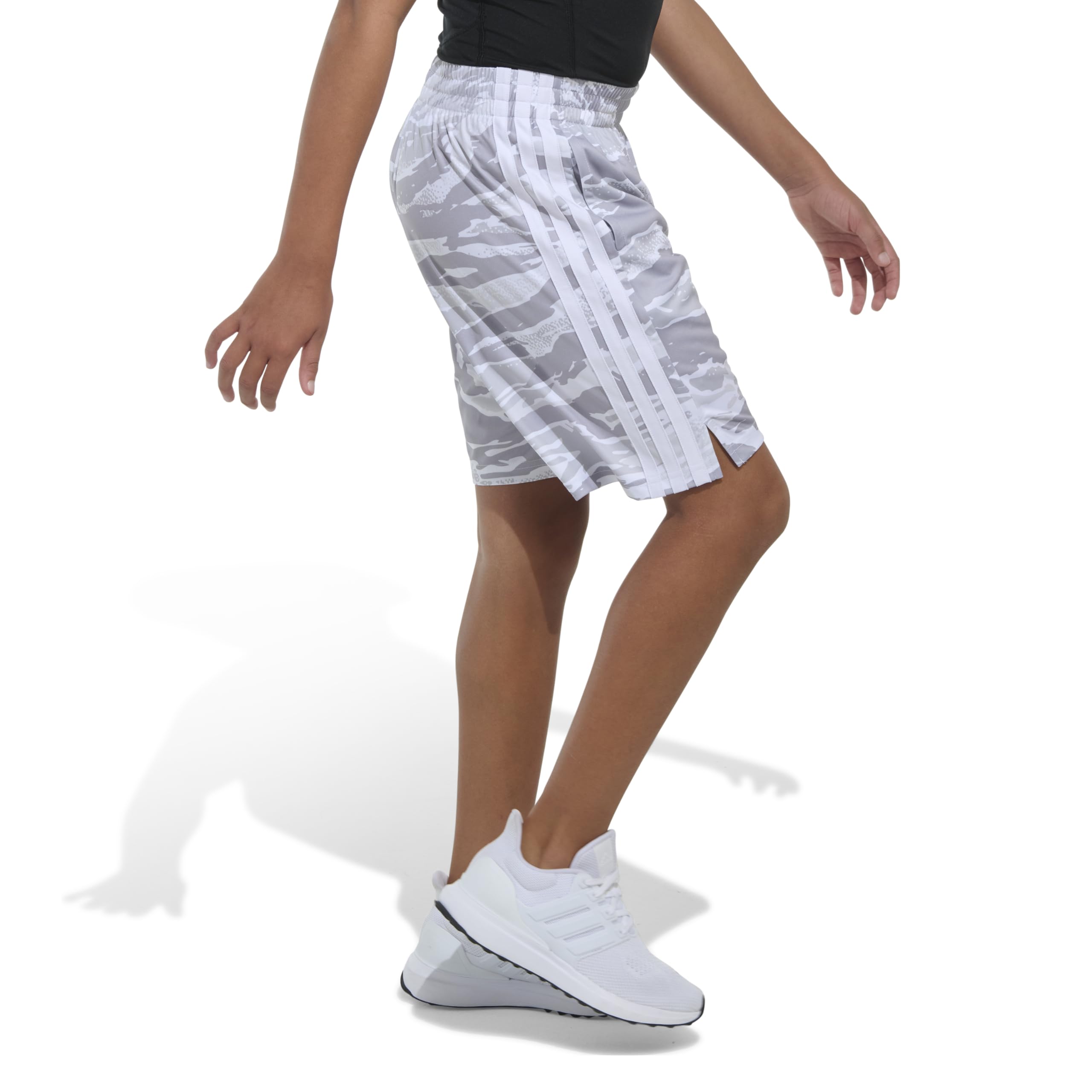 Adidas Boys' AOP Tiger Camo 3-Stripe Athletic Shorts - Comfortable Sports & Casual Wear for Kids' Outdoor Activities, Gym & Playtime