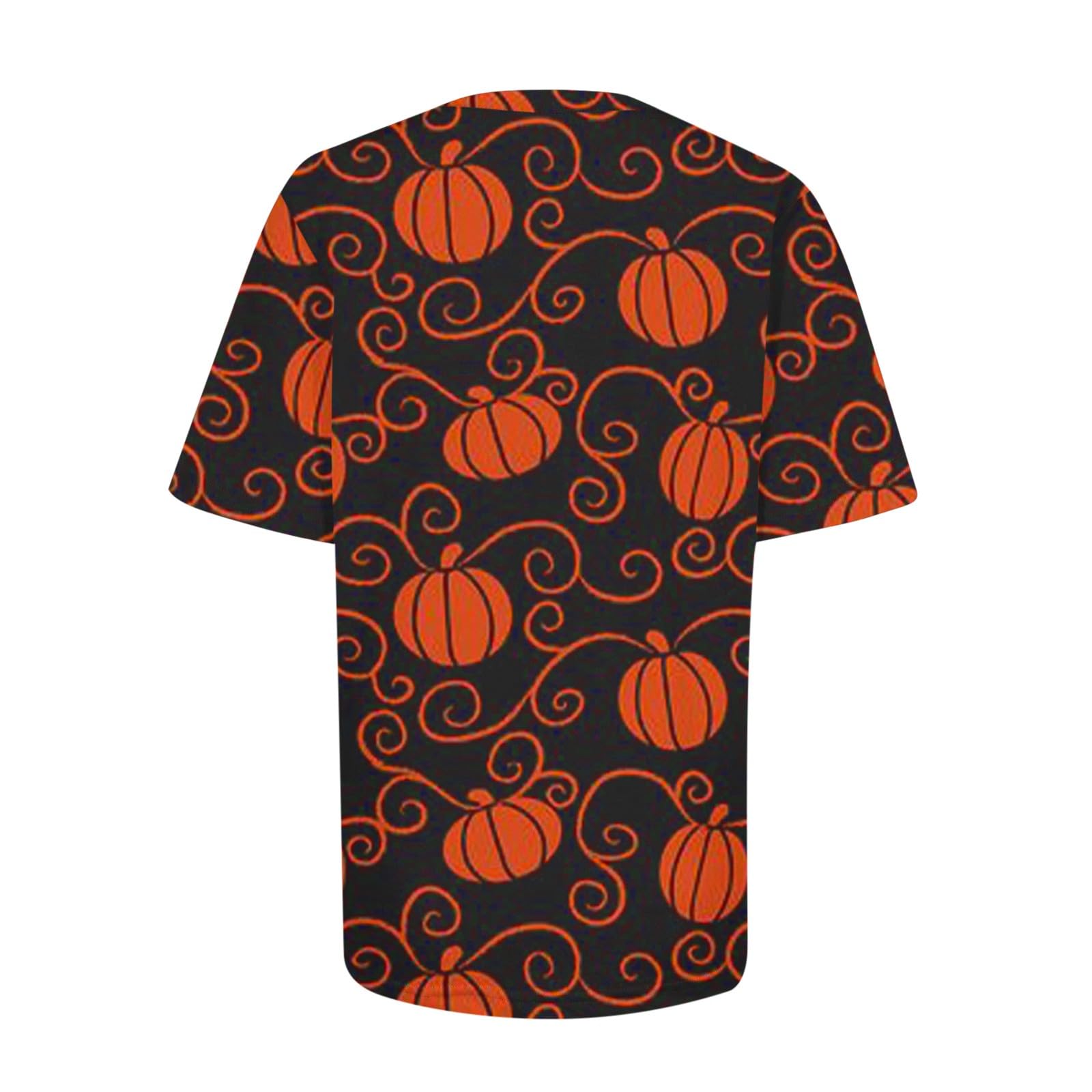 Funny Pumpkin Printed Cute Halloween T-Shirt for Women - Orange Graphic Fall Tee - Halloween Costume & Fashion Gift - Perfect for Halloween Parties, Trick or Treating & Autumn Outfits
