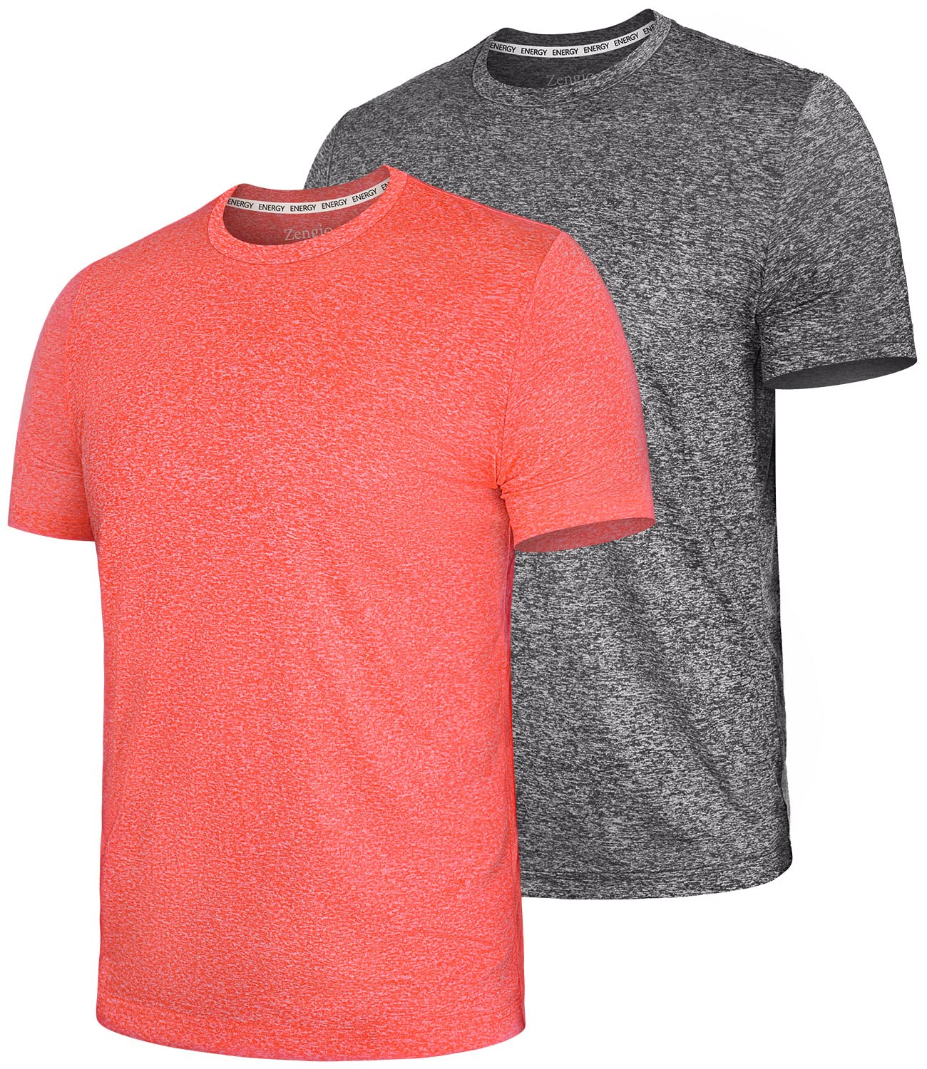 Zengjo Men's Athletic Shirts - Moisture Wicking Quick Dry Performance T-Shirt for Workout, Running & Gym | Lightweight Breathable Activewear for Sports & Outdoor Activities