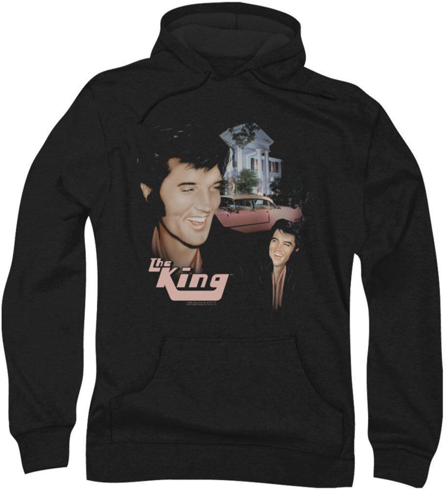 Elvis Presley Men's Home Sweet Home Hoodie - Vintage Style Pullover Sweatshirt for Casual Wear & Music Fans