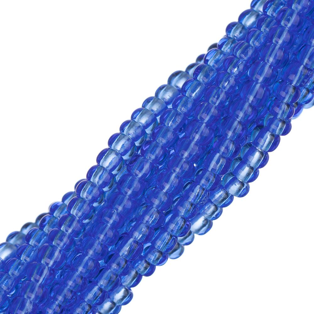 11/0 Czech Seed Beads #34938 Transparent Light Sapphire - 6 Strand Hank for Jewelry Making, Beading, and DIY Crafts - Perfect for Bracelets, Necklaces, and Embroidery Projects