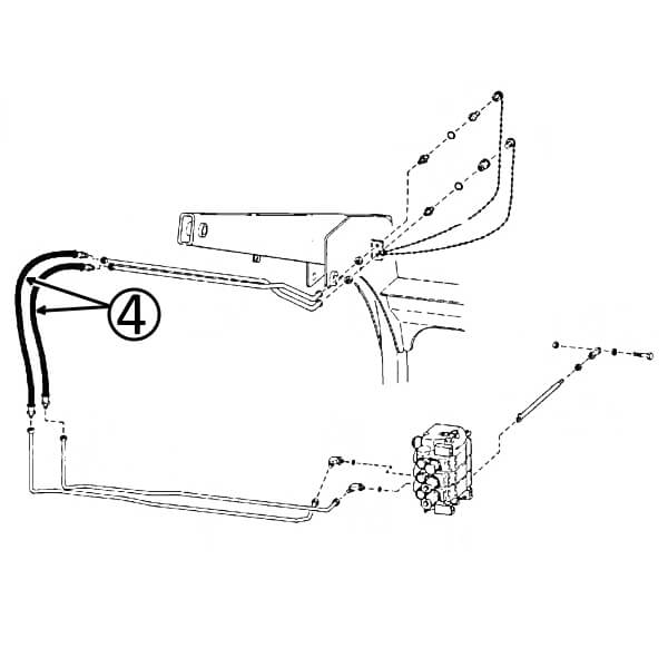 Bobcat 730 731 732 Hydraulic Hose - Replacement Hose for Arm Pivot & Auxiliary Circuit #4 - Ideal for Construction, Landscaping & Heavy Equipment Maintenance
