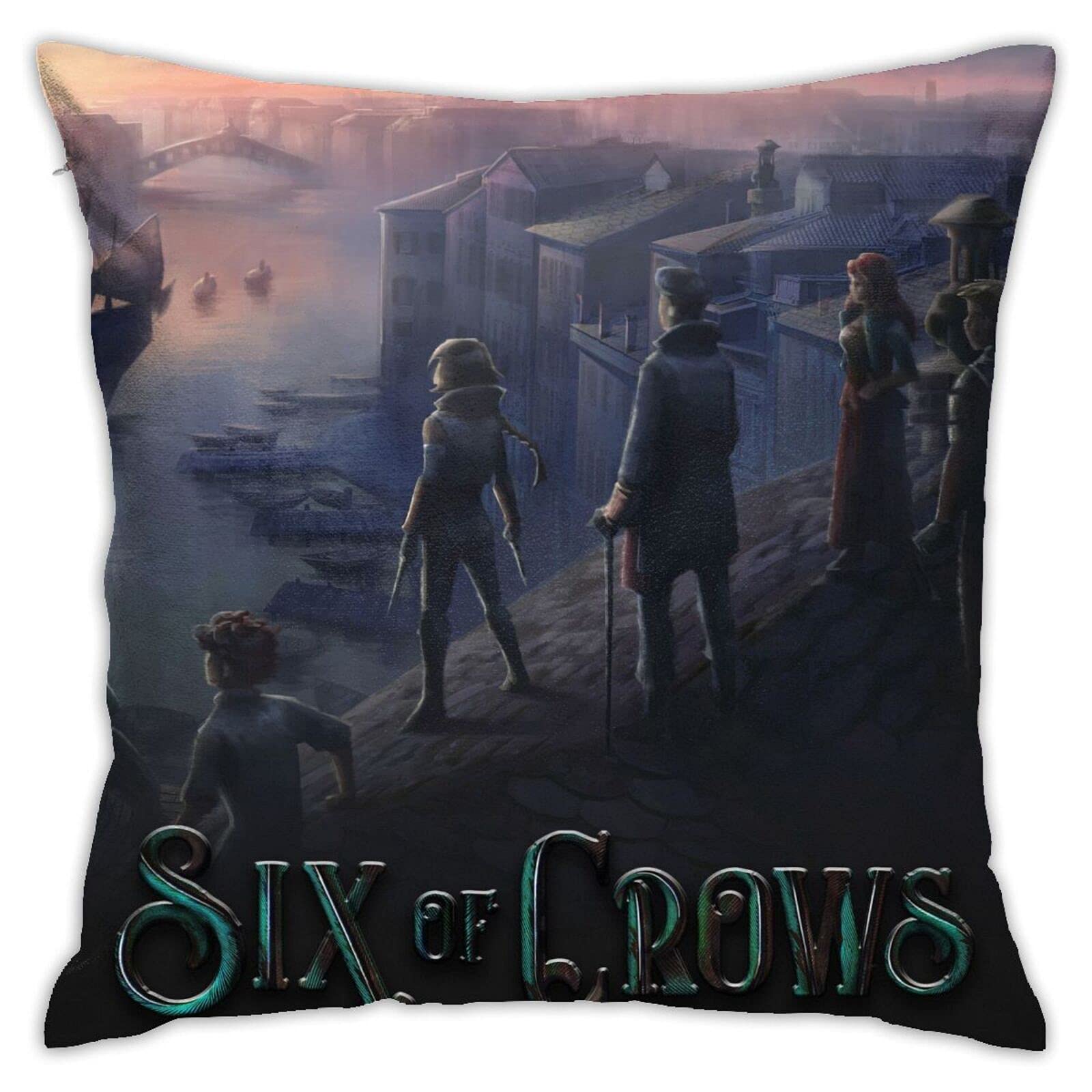 Six of Crows Themed Decorative Pillow Covers - Ketterdam Inspired Floor Pillows, Sofa Cushions & Car Seat Covers - Fantasy Book Lover Home Decor for Living Room, Bedroom & Vehicle Interior
