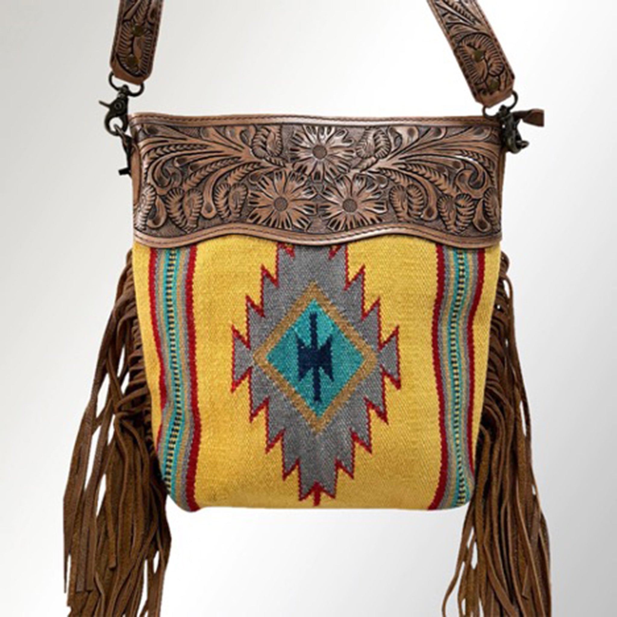American Darling Fringe Mustard Yellow Crossbody Bag - Stylish Boho Purse for Women, Perfect for Parties, Concerts & Date Nights