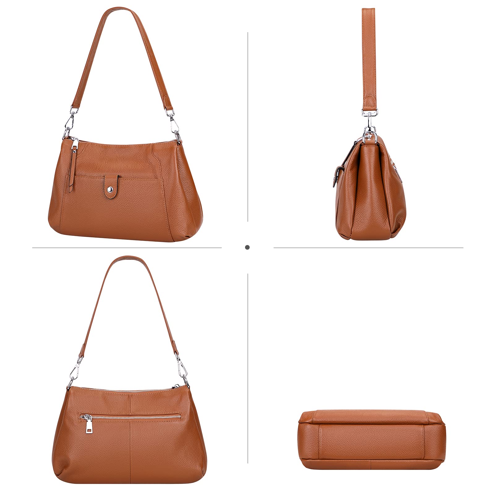 Genuine Leather Hobo Crossbody Bag for Women - Stylish Shoulder Purse for Daily Use