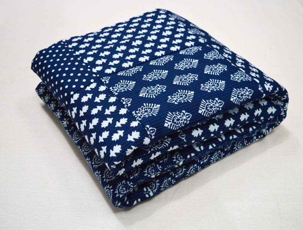 Indian Indigo Patchwork Baby Quilt - Soft Unisex Nursery Blanket for Boys & Girls | Perfect for Cribs, Strollers, Playtime & Photo Shoots