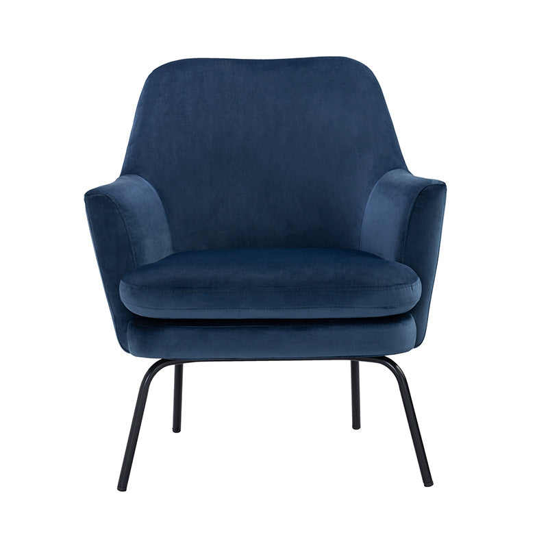 Lucian Modern Lounge Chair - Blue Accent Chair for Living Room, Bedroom & Office - Comfortable Upholstered Armchair with Soft Cushions for Relaxing & Reading