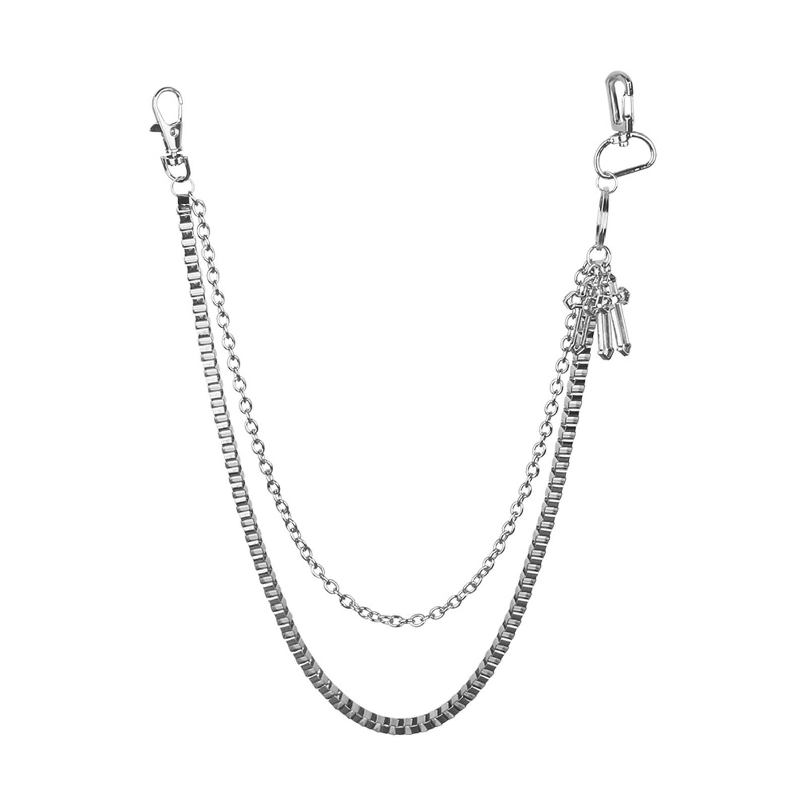 Vintage Punk Hip Hop Double Layer Cross Pants Chain - Decorative Waist Chain for Men & Women | Gothic Fashion Accessory for Concerts, Raves & Streetwear Outfits