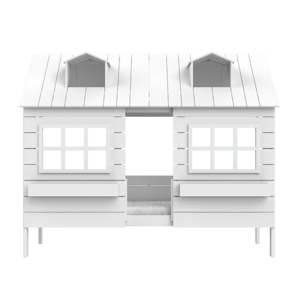 Lake House Style Wooden House Bed Frame 90x200 cm - Perfect for Kids' Bedrooms, Playrooms & Cozy Home Decor