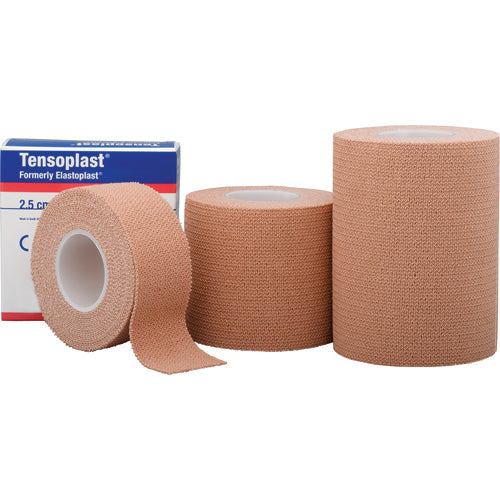 TENSOPLAST Fabric Elastic Bandage Tape - 7.6 cm x 4.6 m (4 Rolls/Box) | First Aid, Sports Injury Support & Wound Care | Ideal for Ankle, Wrist & Knee Support
