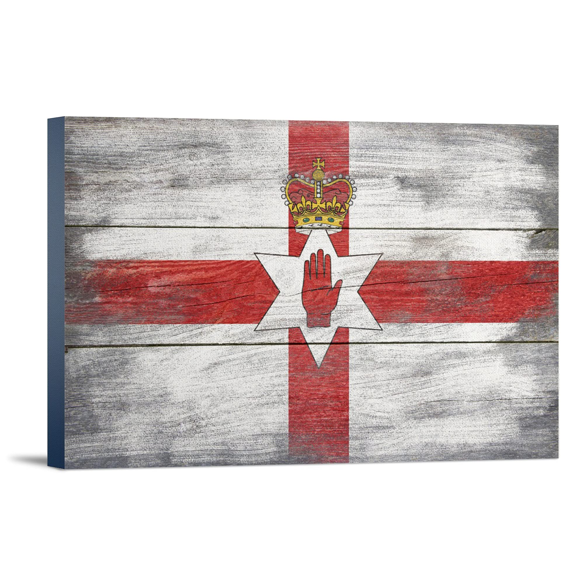 Rustic Northern Ireland Country Flag - 16x24 Inch Wrapped Canvas Wall Art, Home & Office Decor - Perfect for St. Patrick's Day, Irish Pub, or Celtic-Themed Room Decor
