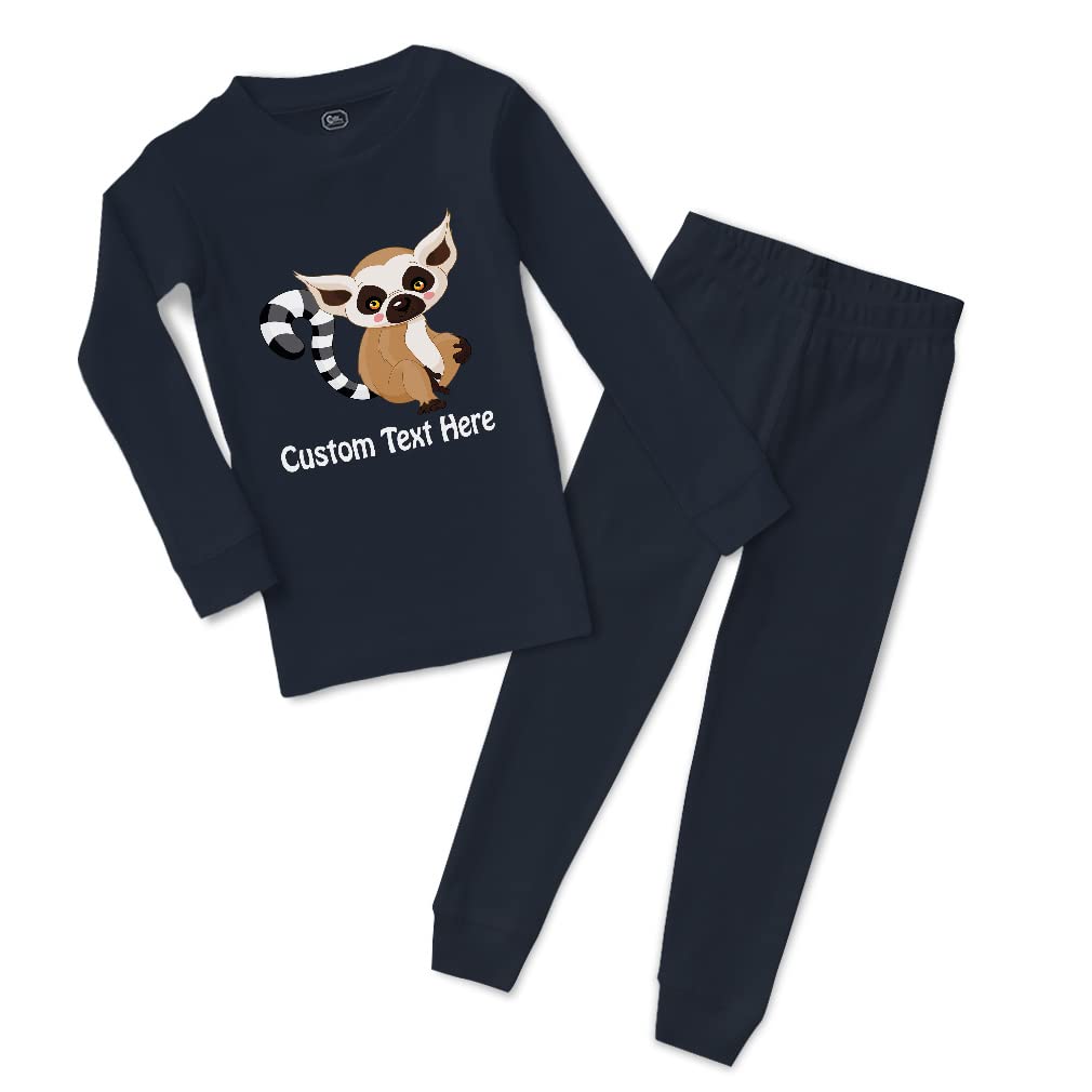 Custom Striped Cotton Toddler Pajamas with Lemur Tail - Funny & Snug Fit for Boys & Girls - Perfect for Playtime, Sleepovers & Family Matching Pajama Parties