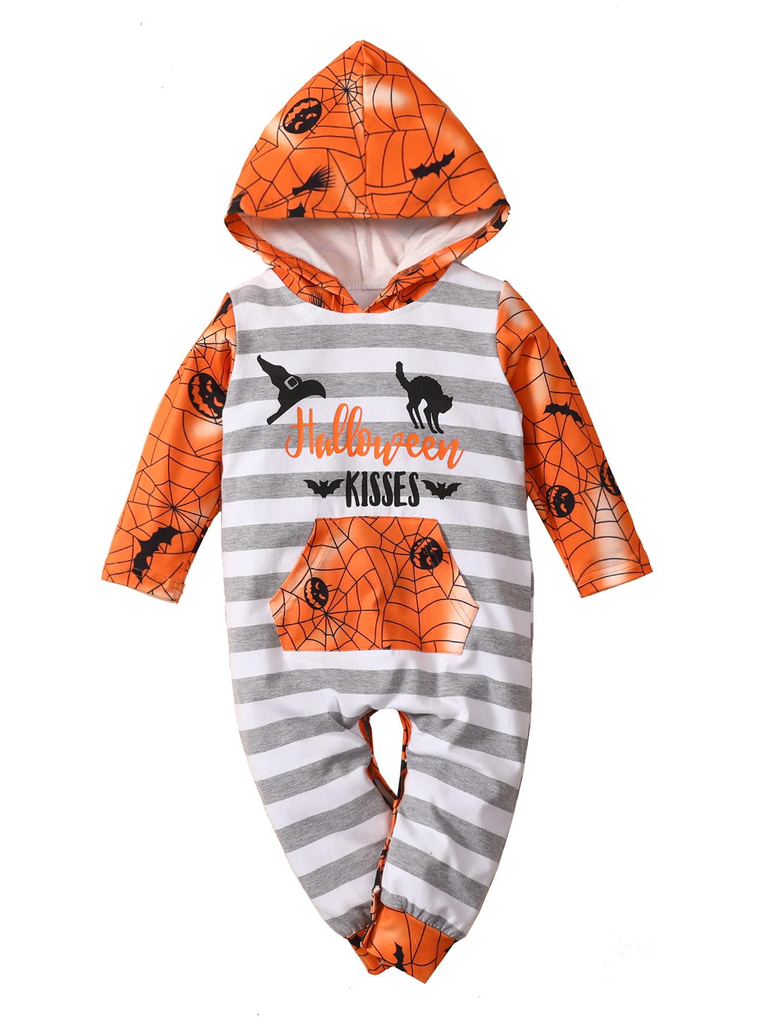 My 1st Halloween Hooded Jumpsuit Romper - Adorable Baby Girl Halloween Costume Outfit | Perfect Infant Halloween Gift for Photo Shoots & Trick-or-Treating