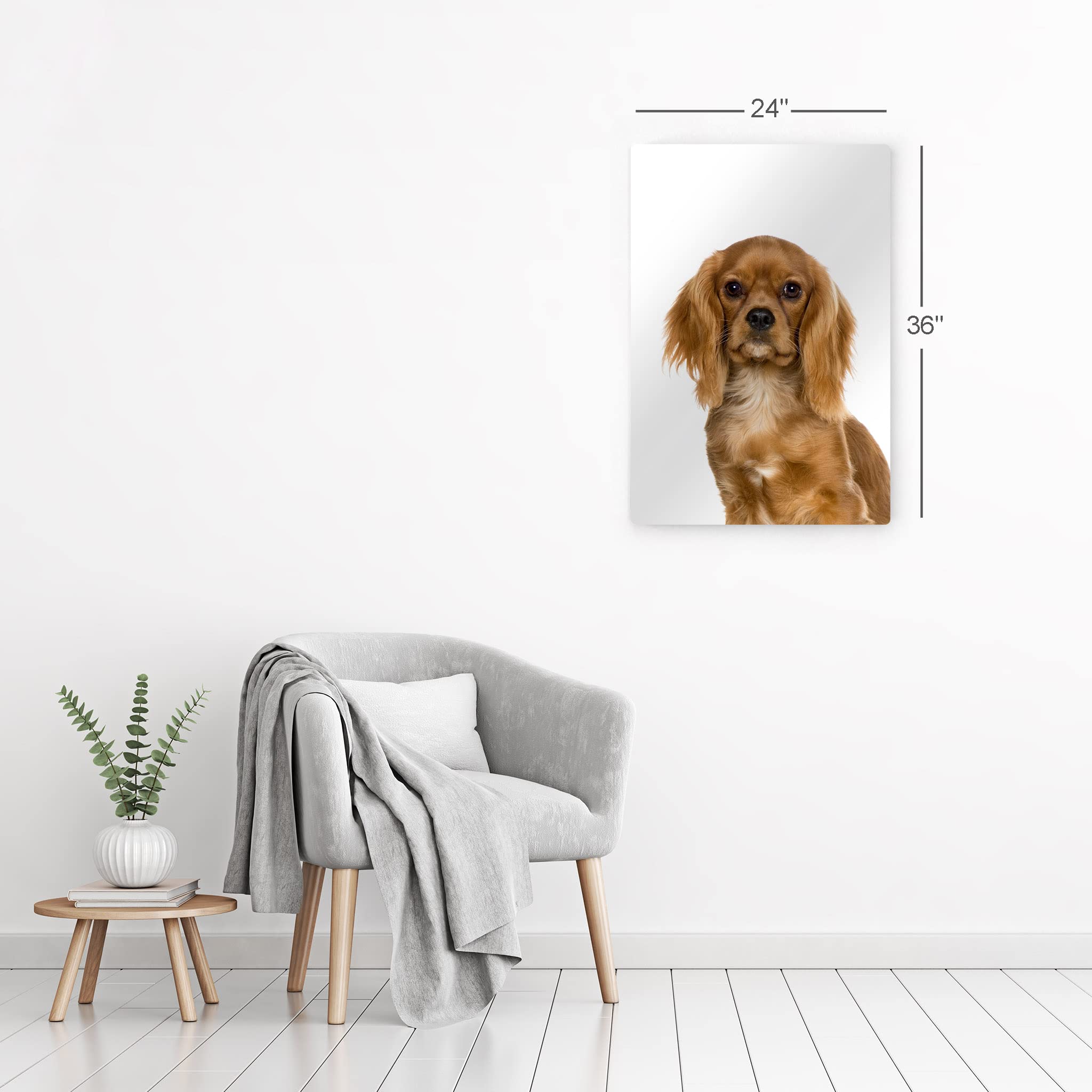 Cavalier King Charles Spaniel Dog Portrait Metal Wall Art - Pet Lover Gift for Mom, Dad, Dog Owners - 40x30 Inch Home Decor for Living Room, Bedroom, Nursery - Made in USA | Perfect for Housewarming, Birthday & Holiday Presents