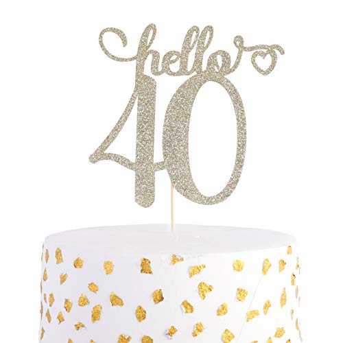Hello 40th Cake Topper