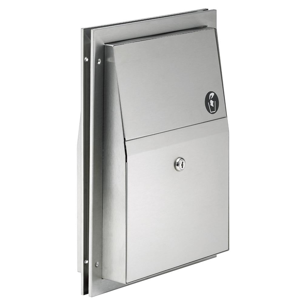 Bradley 4721 1.5 Gallon Standard Series Sanitary Napkin Disposal Unit - Wall Mounted Satin Finish | Ideal for Restrooms, Offices & Public Spaces