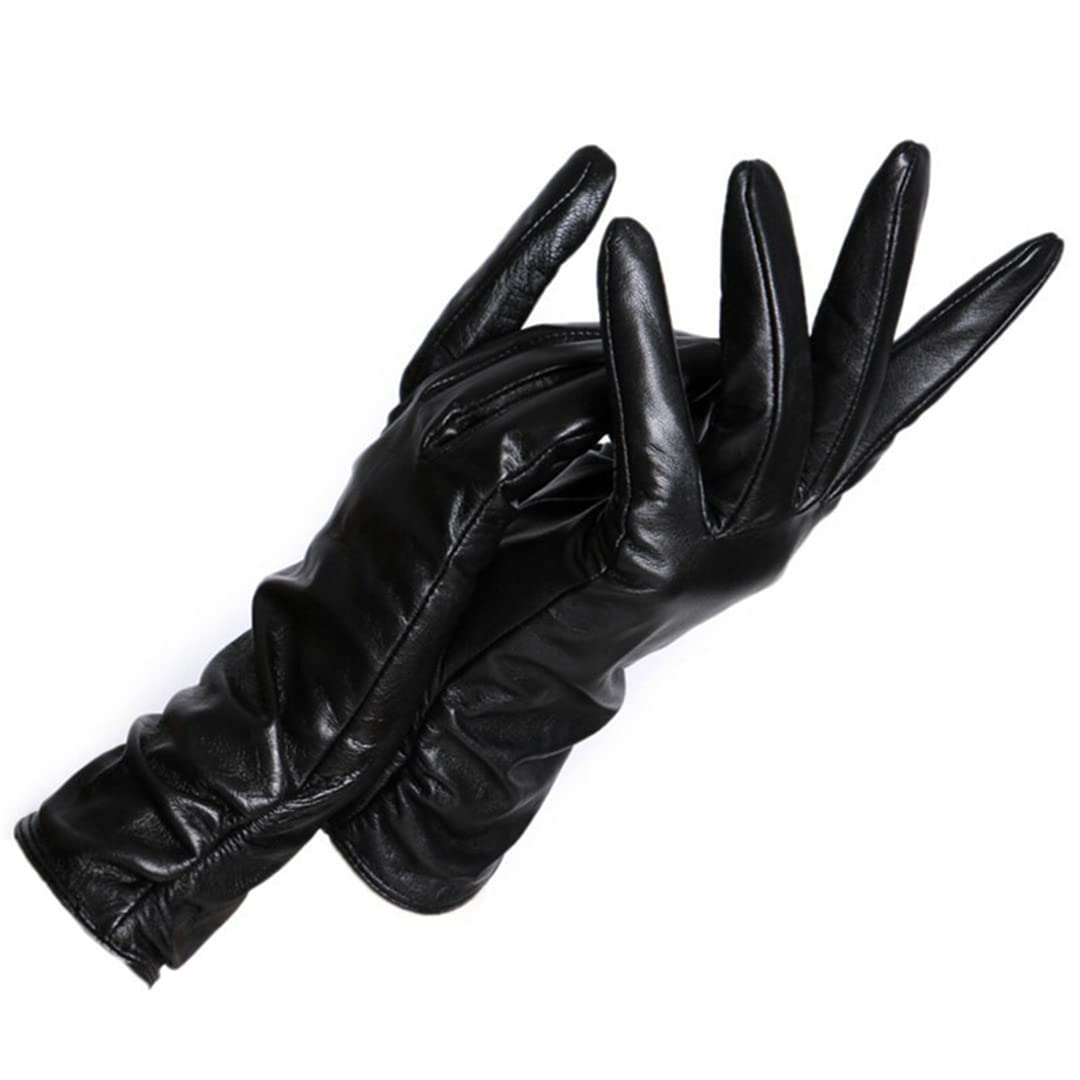Premium Light Gray Women's Sheepskin Leather Gloves - Winter Warm Mittens for Ladies | Fashionable & Soft Touch | Perfect for Cold Weather, Outdoor Activities & Holiday Gifts