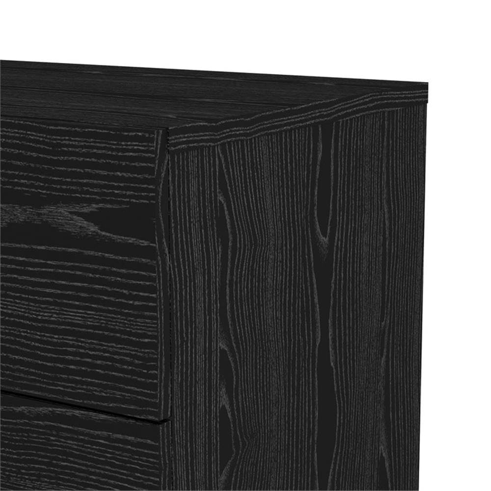 Home Square 2-Piece Bedroom Set - 8-Drawer Dresser & Nightstand in Black Woodgrain - Perfect for Master Bedroom, Guest Room, or Apartment Furniture