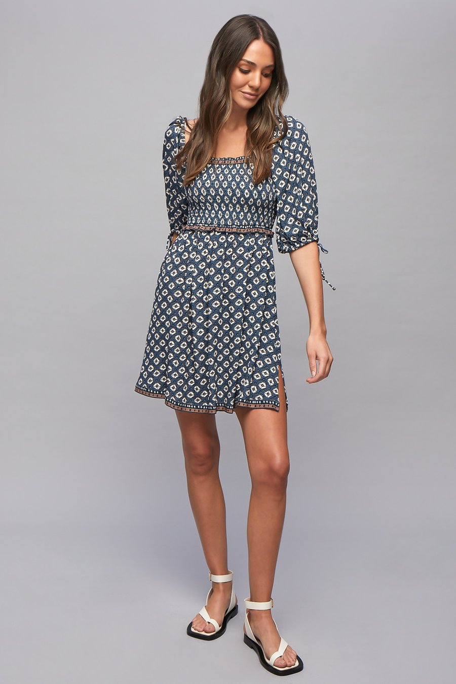 Belize Liza Shirred Mini Dress - Flowy Summer Dress for Women, Beach Cover Up, Party Outfit | Perfect for Vacations, Date Nights & Tropical Getaways