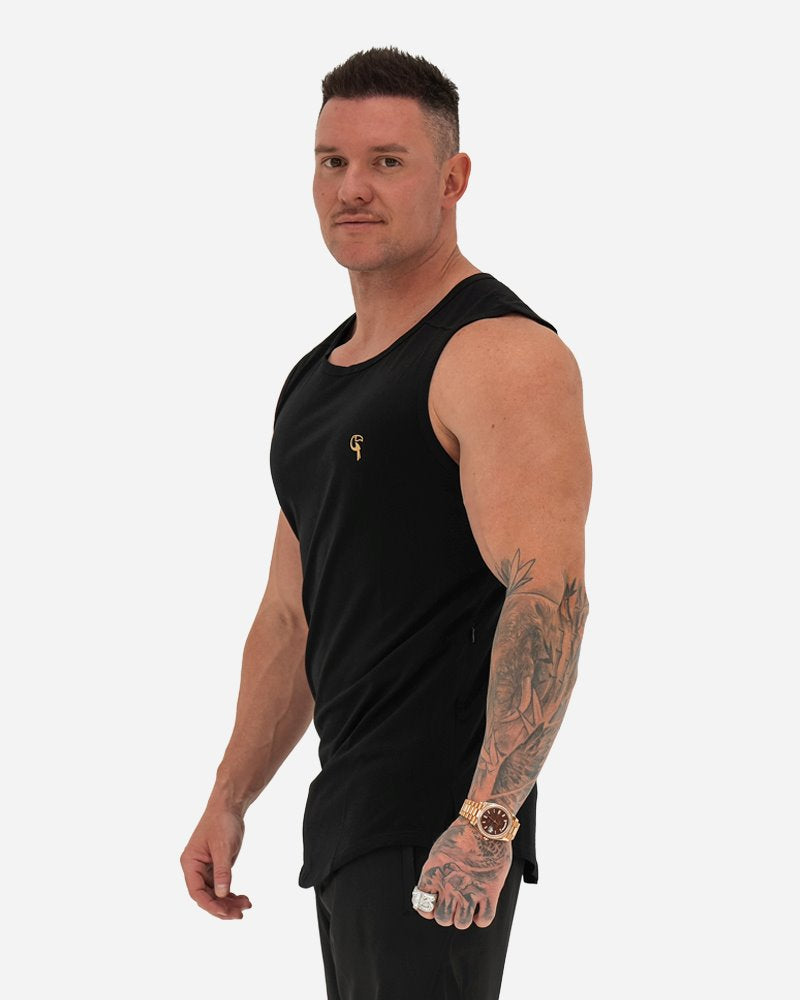 Men's Athletic Performance Sport Singlet - Breathable & Moisture-Wicking Workout Tank Top (Black) | Gym, Running & Basketball Training Shirt
