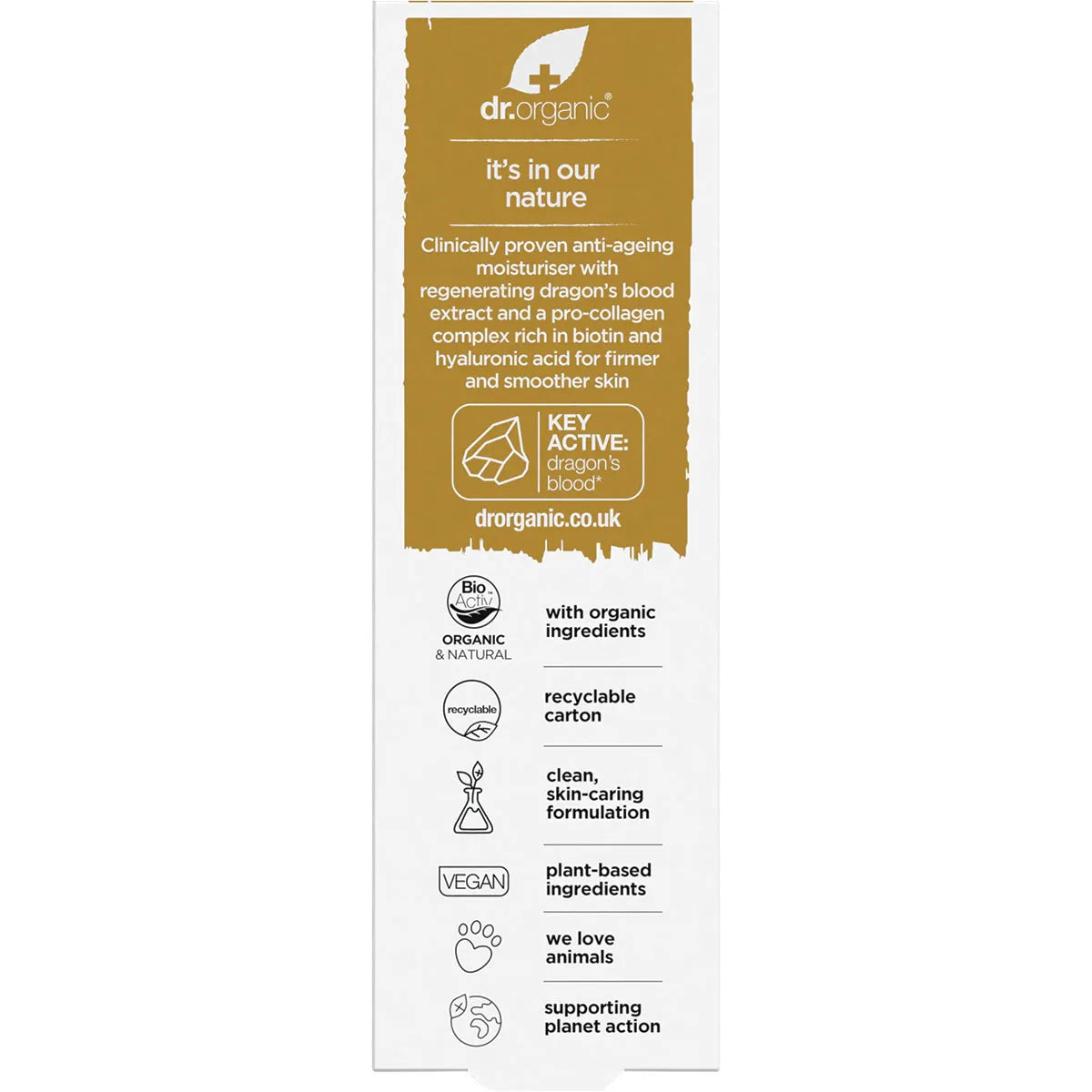 Dr Organic Pro Collagen Plus+ Anti-Aging Face Moisturizer with Dragon's Blood - Hydrating & Firming Cream for Wrinkles & Fine Lines - Day & Night Skincare Routine